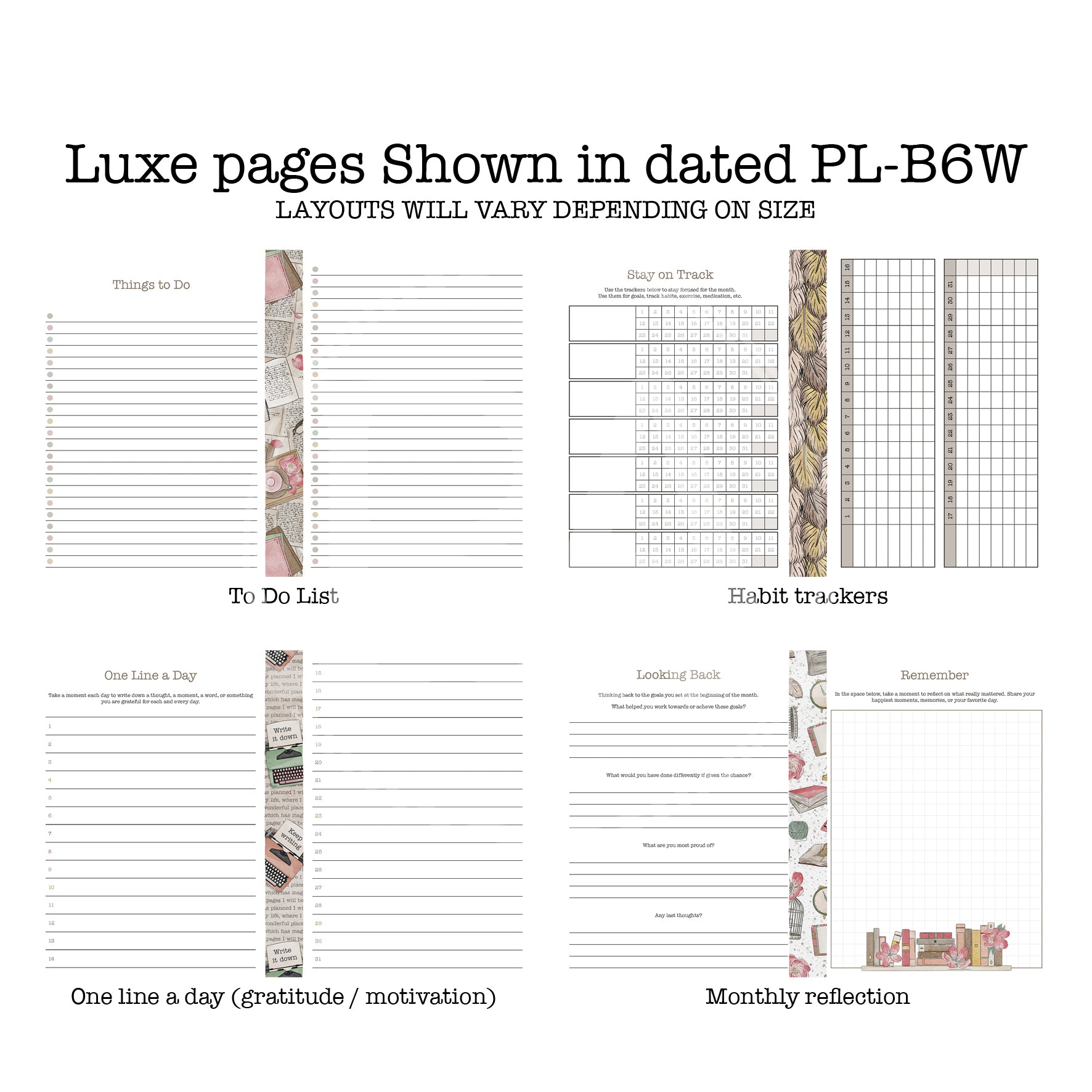 Chapter 3 Printable Luxe Weekly Inserts