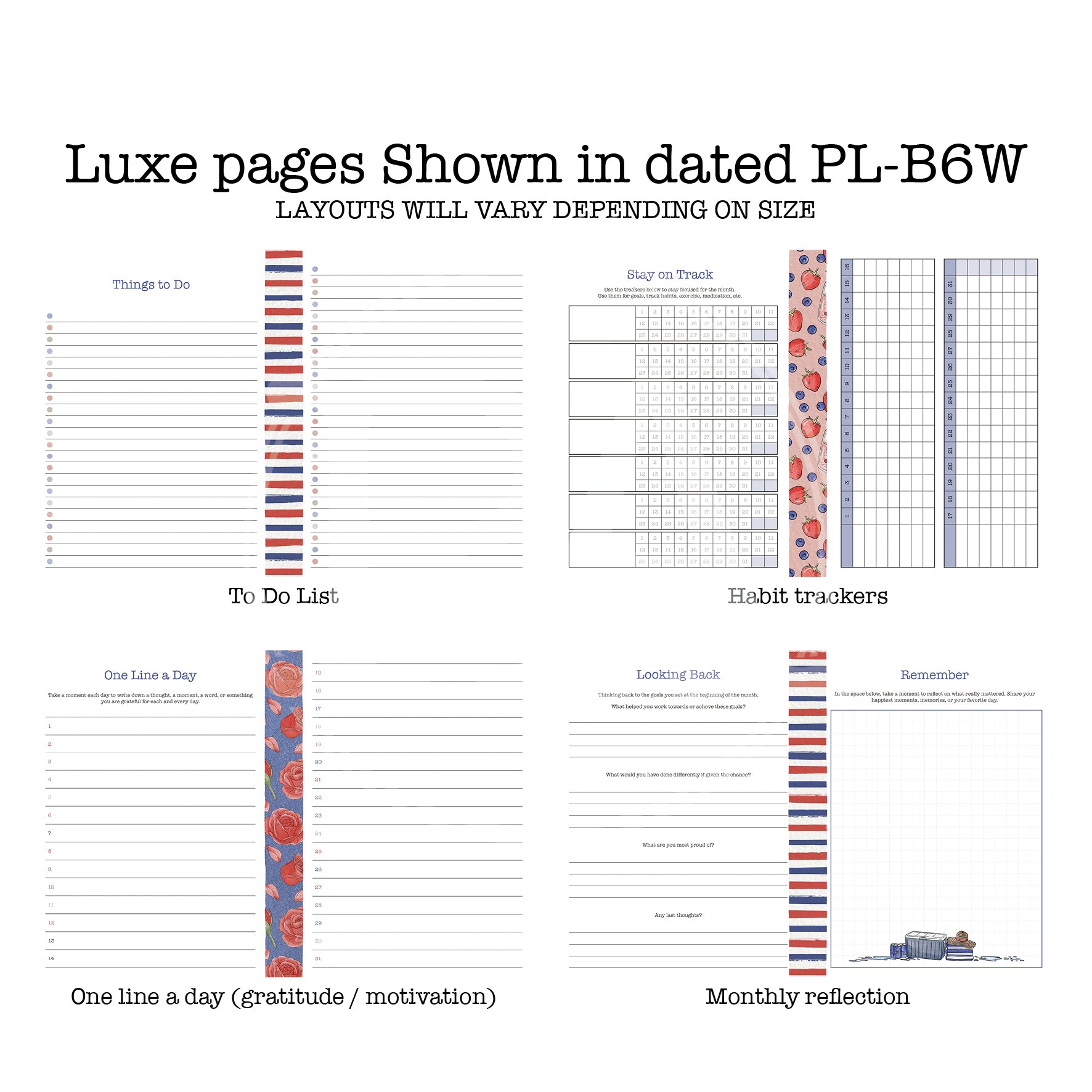 Poolside Printable Luxe Weekly Inserts