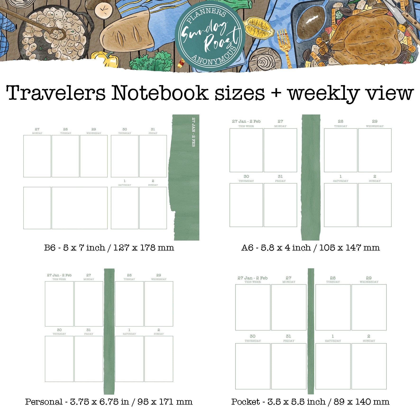 Sunday Roast - Printable Inserts - Luxe Weekly