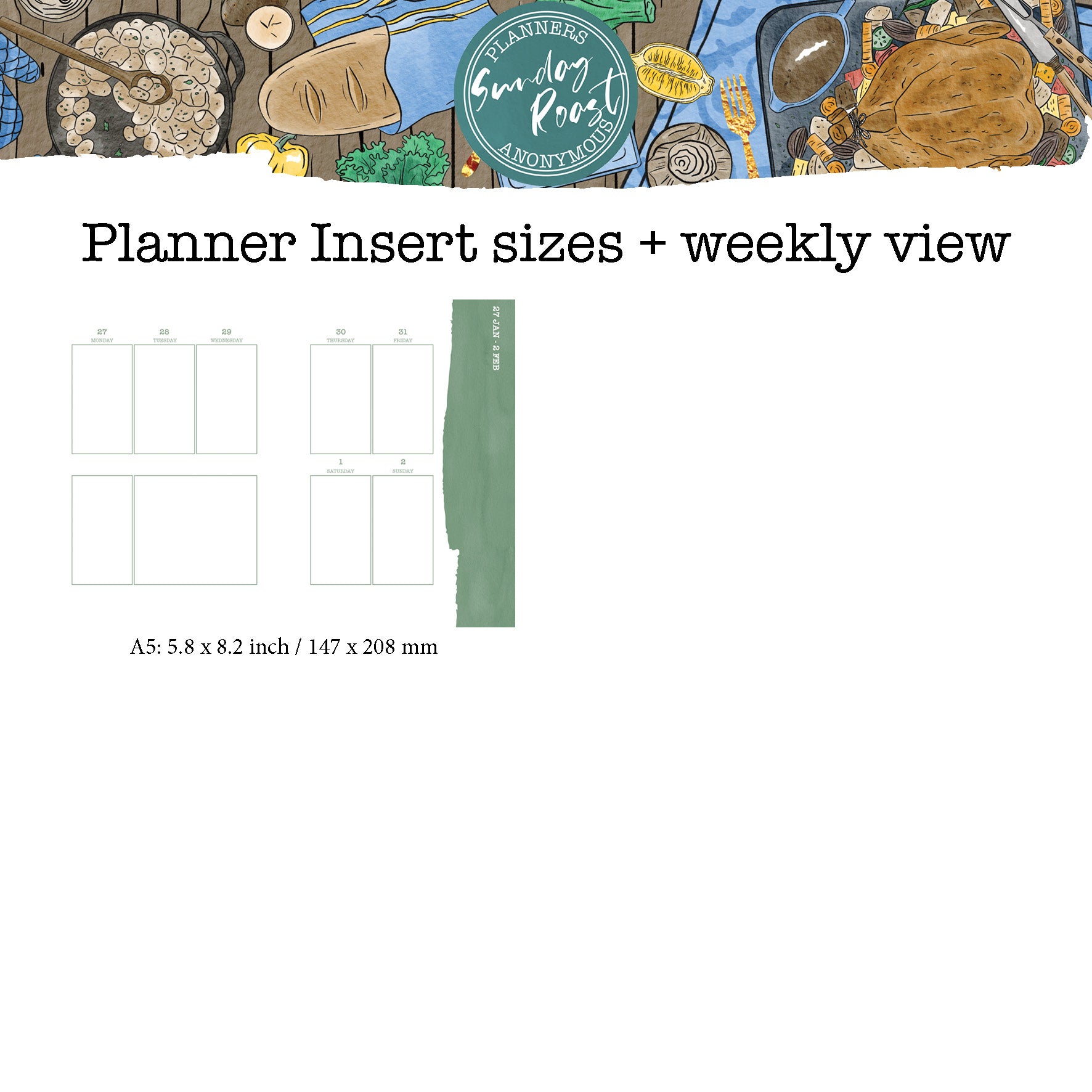 Sunday Roast - Printable Inserts - Luxe Weekly