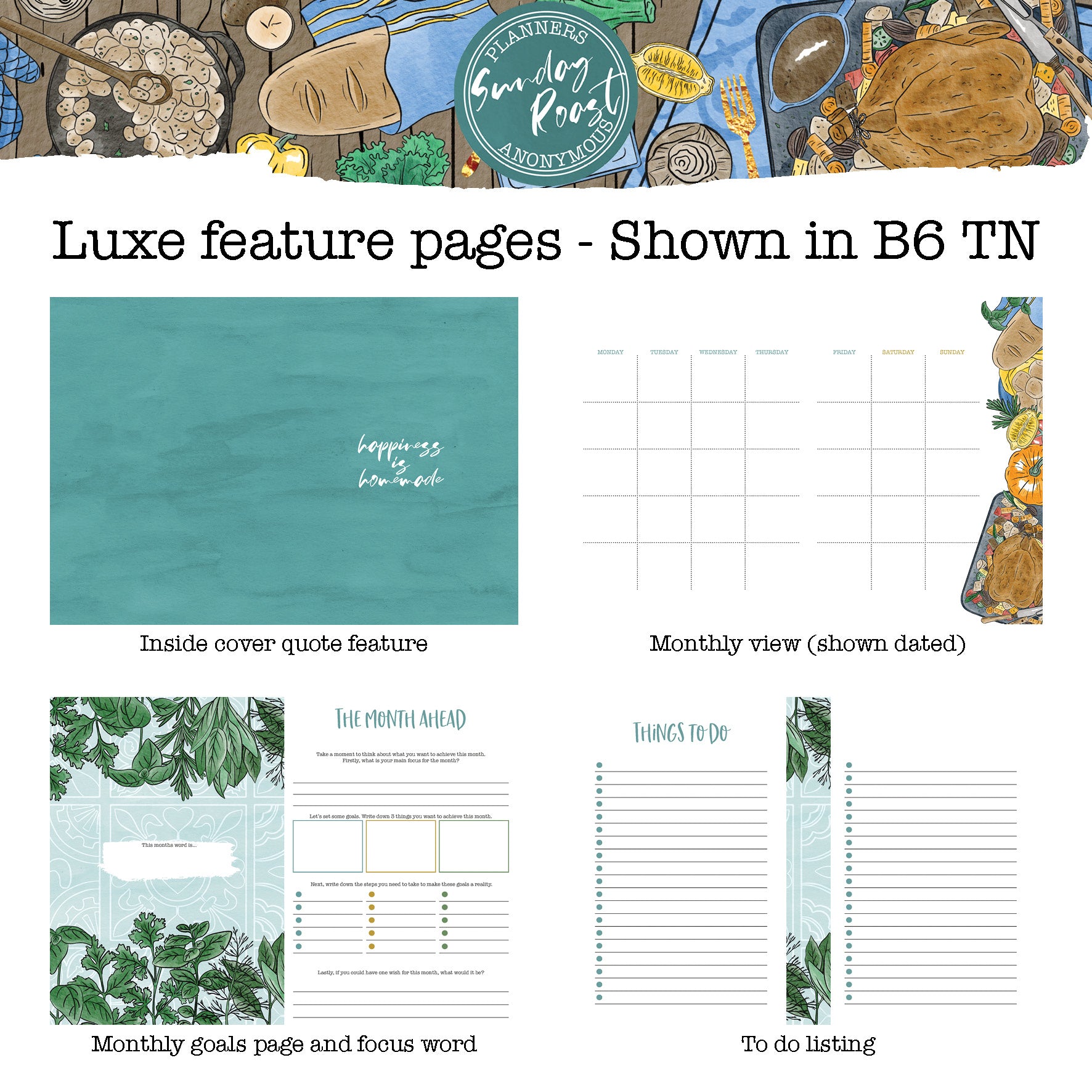 Sunday Roast - Printable Inserts - Luxe Weekly