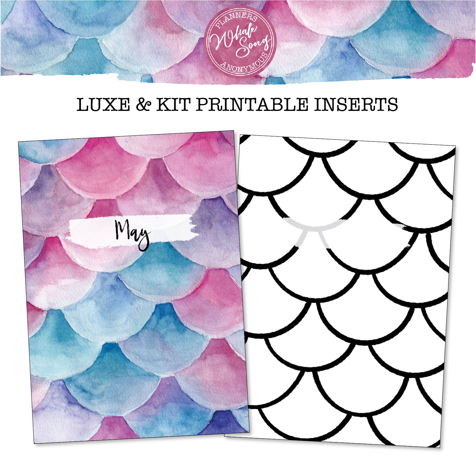 Whale Song Printable Inserts