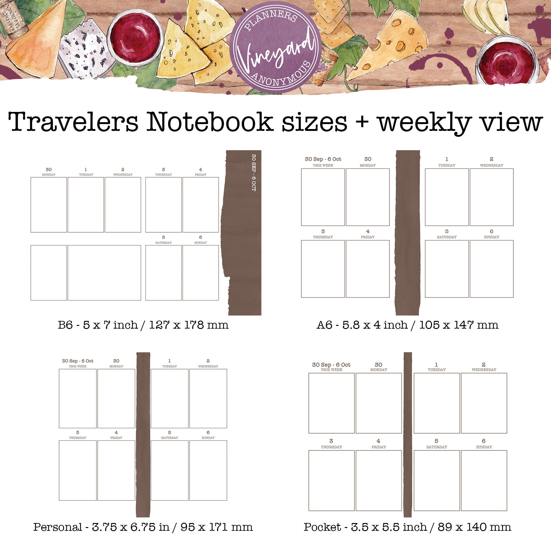 Vineyard Printable Inserts