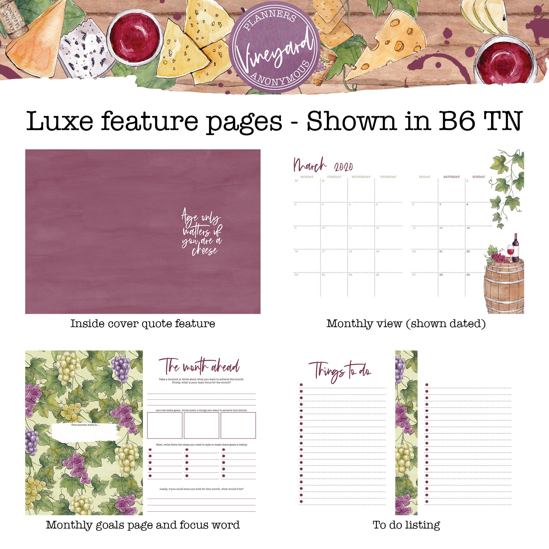Vineyard Printable Inserts