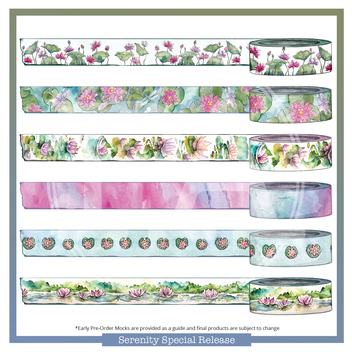 Serenity Washi 6 Pack