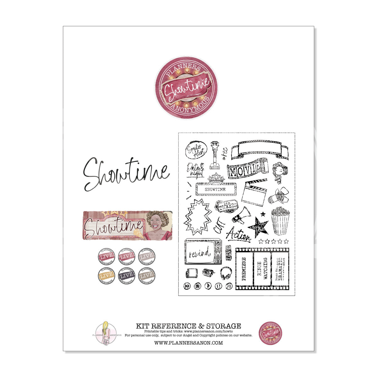 Showtime Kit Reference Printable