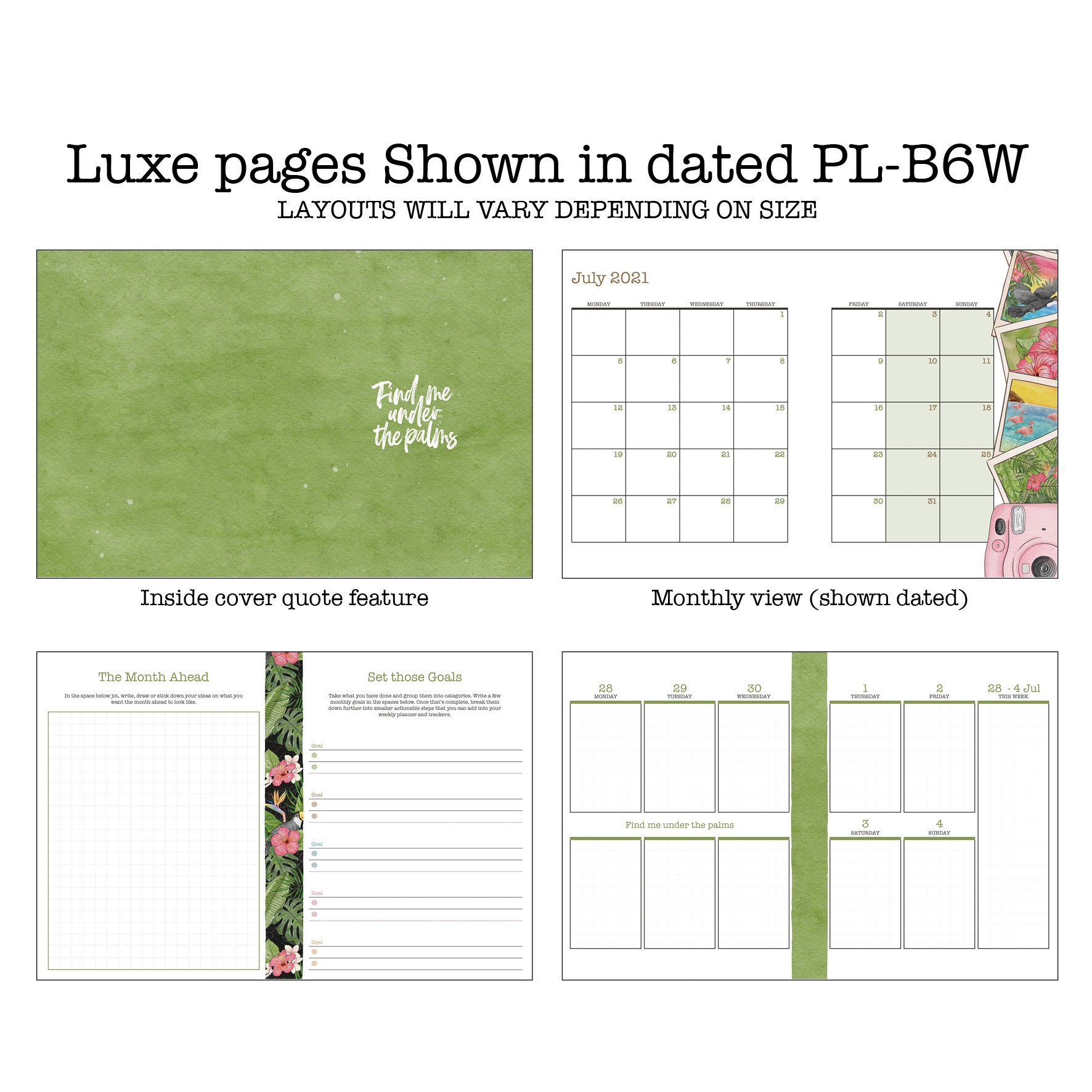 Tropicana Printable Luxe Weekly Inserts