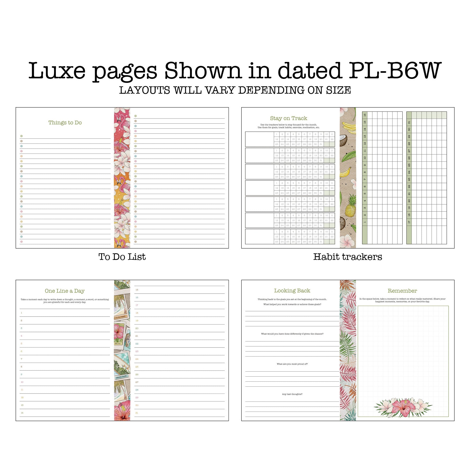 Tropicana Printable Luxe Weekly Inserts