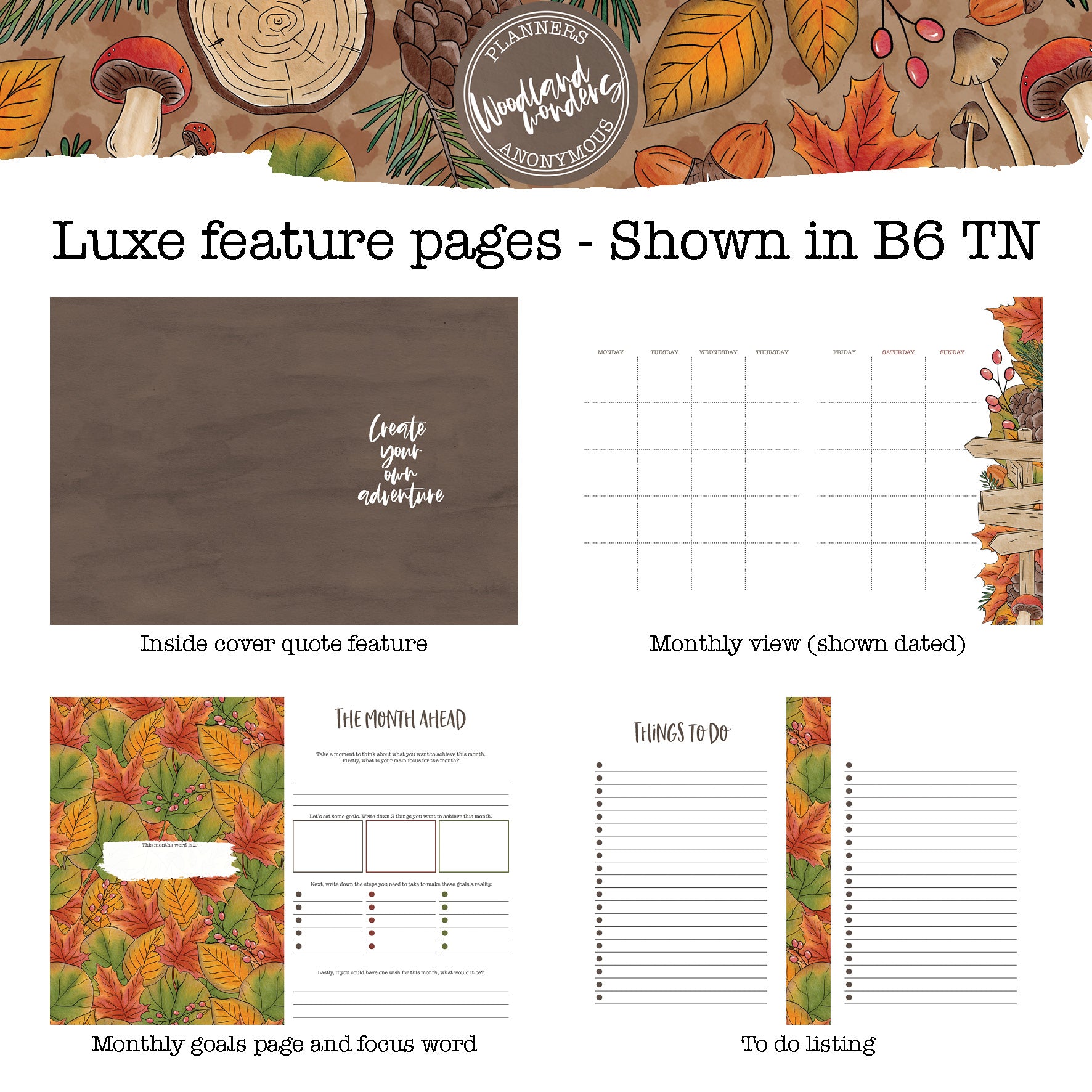 Woodland Wonders - Printable Inserts - Luxe Weekly