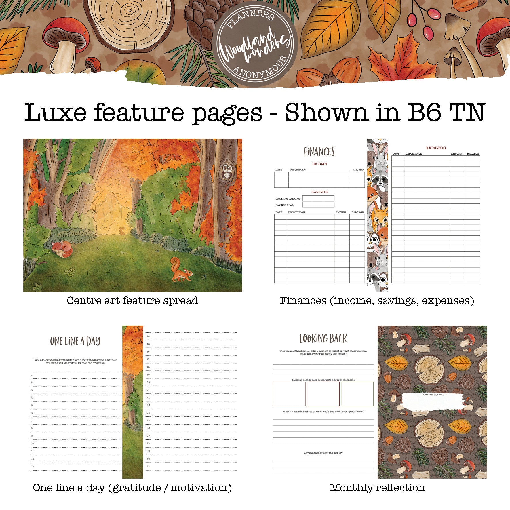 Woodland Wonders - Printable Inserts - Luxe Weekly