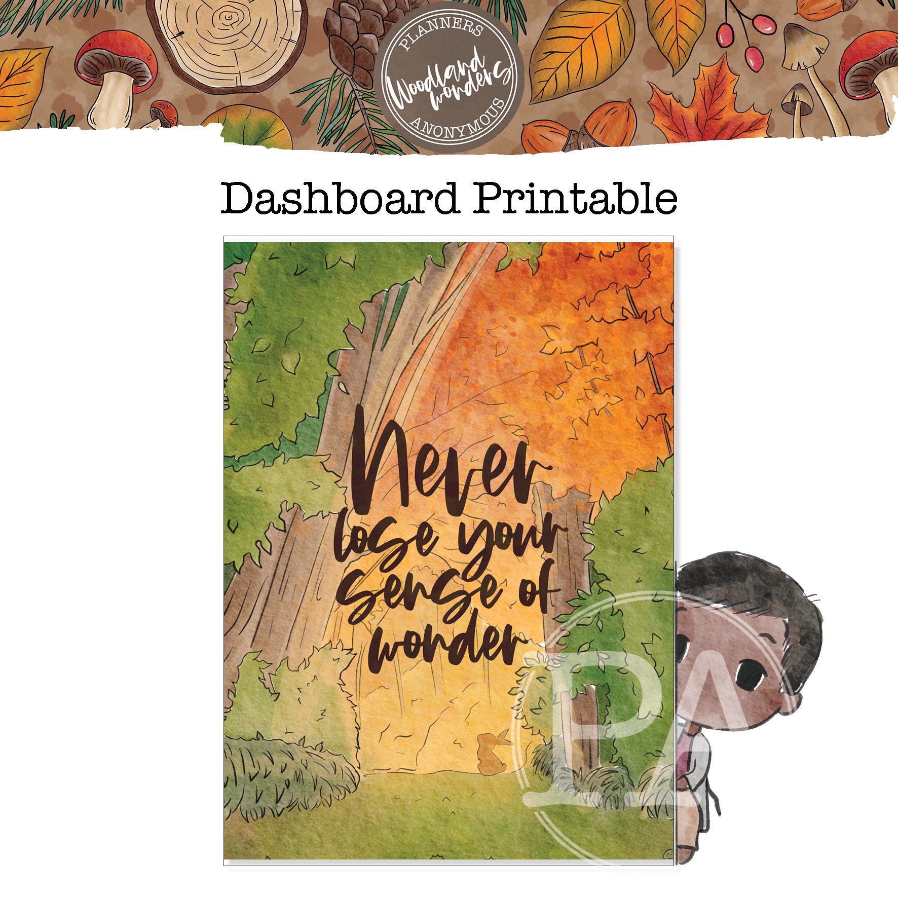 Woodland Wonders Printable Art Card