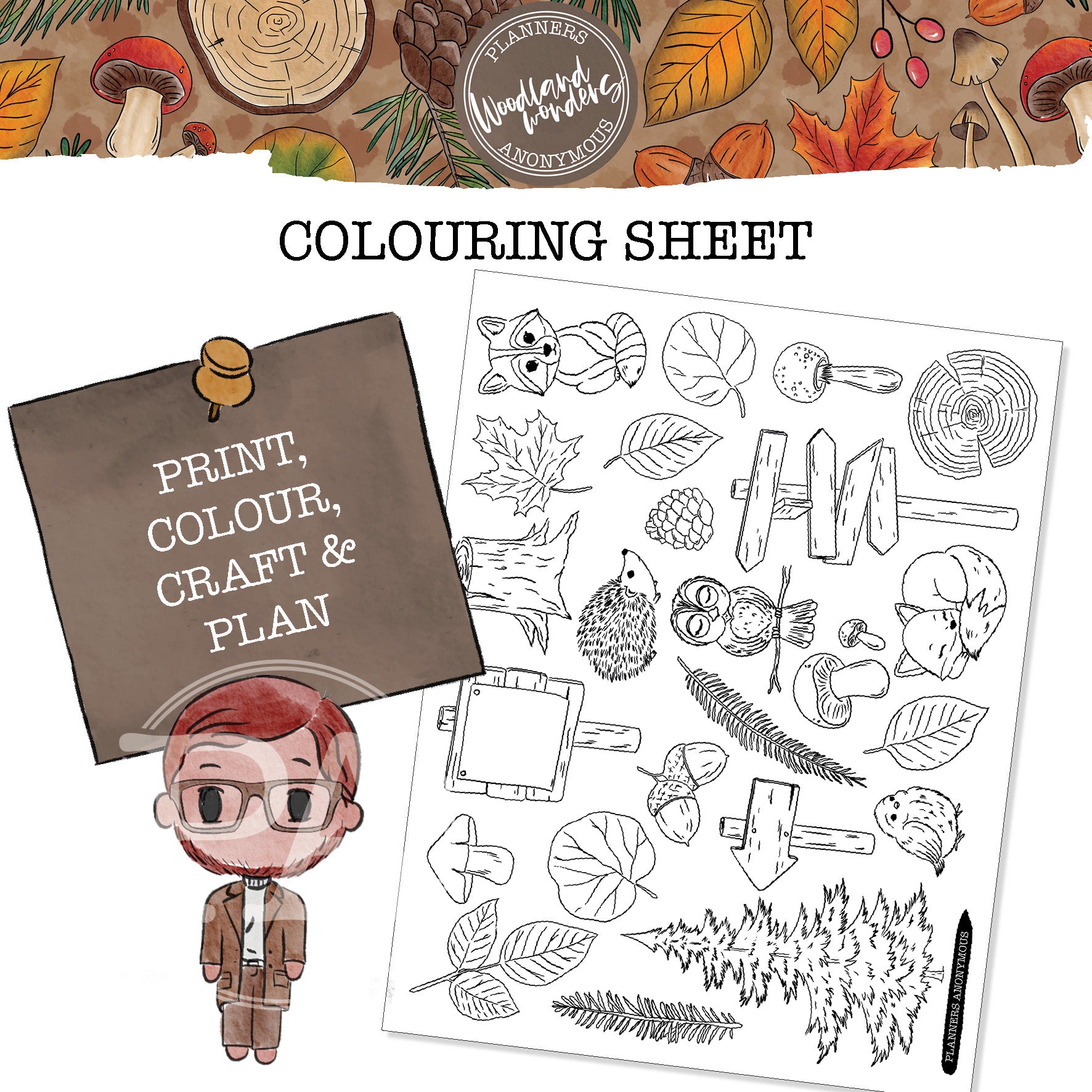 Woodland Wonders Colouring Sheet