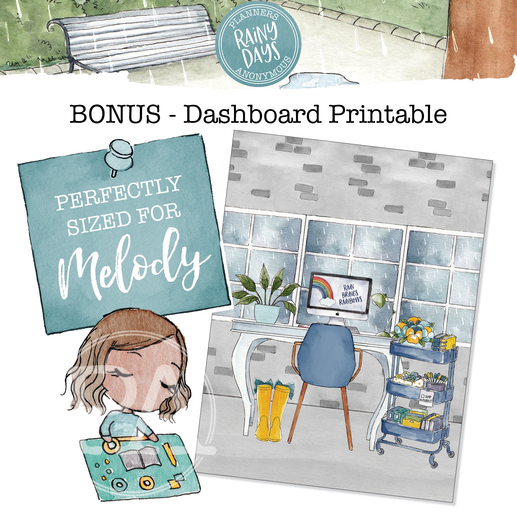 Rainy Days Bonus Dashboard Printable