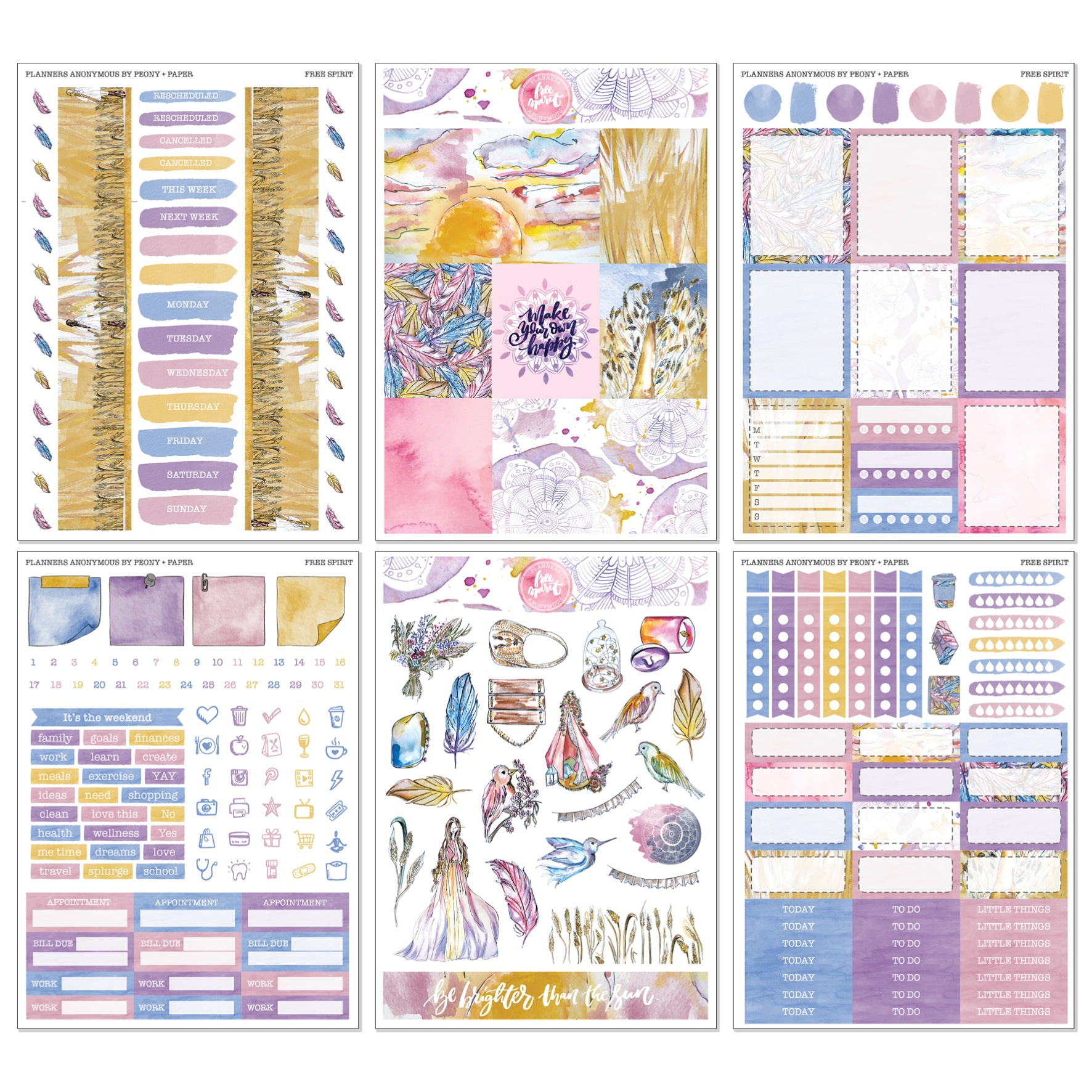 Free Spirit - Weekly Sticker Kit