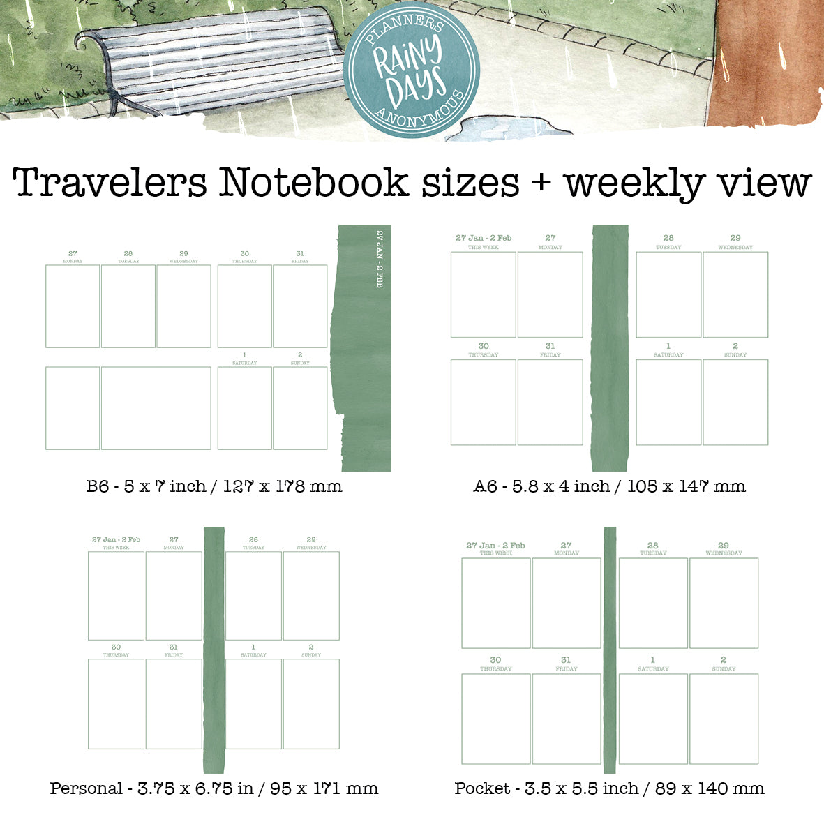 Rainy Days Printable Inserts