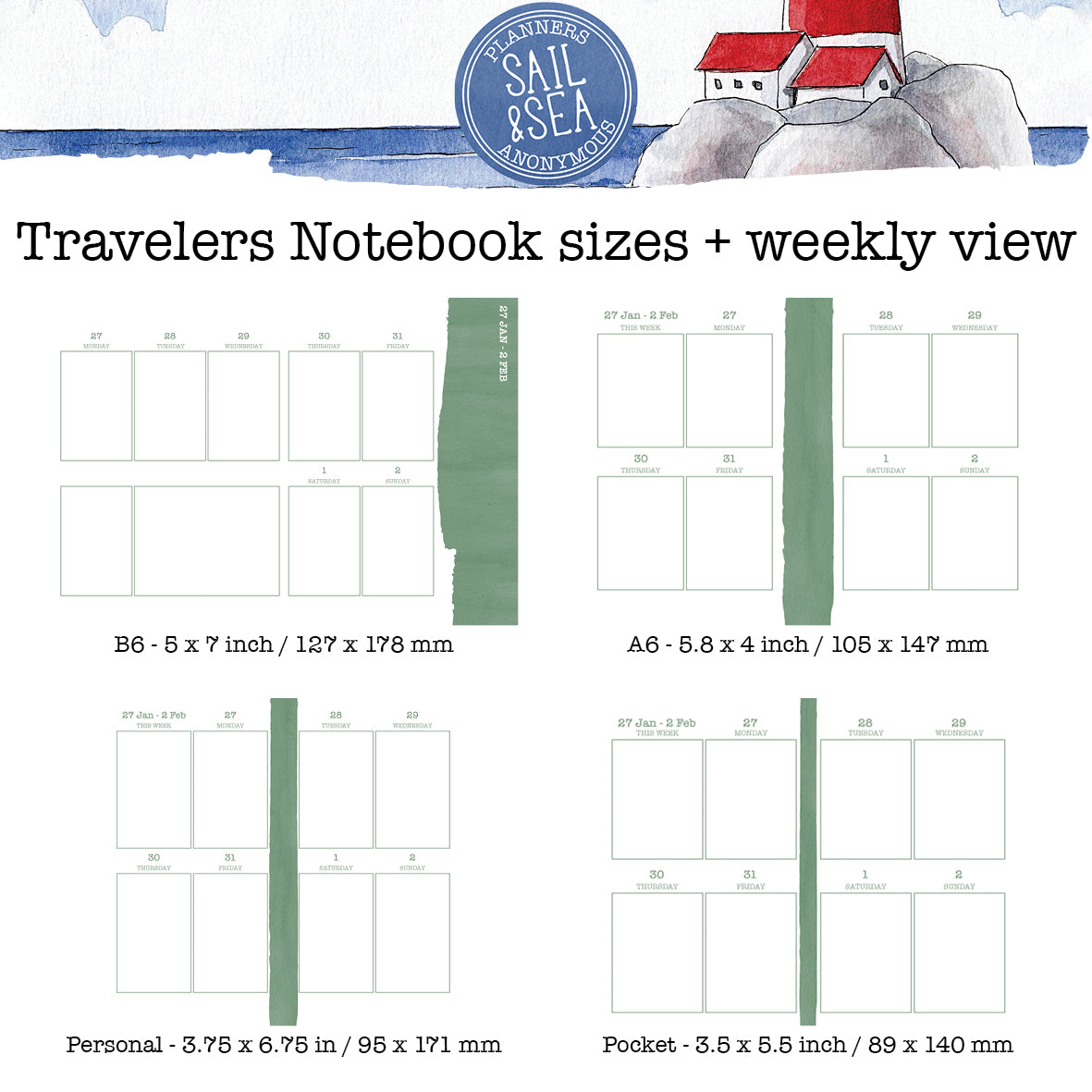 Sail and Sea Printable Inserts
