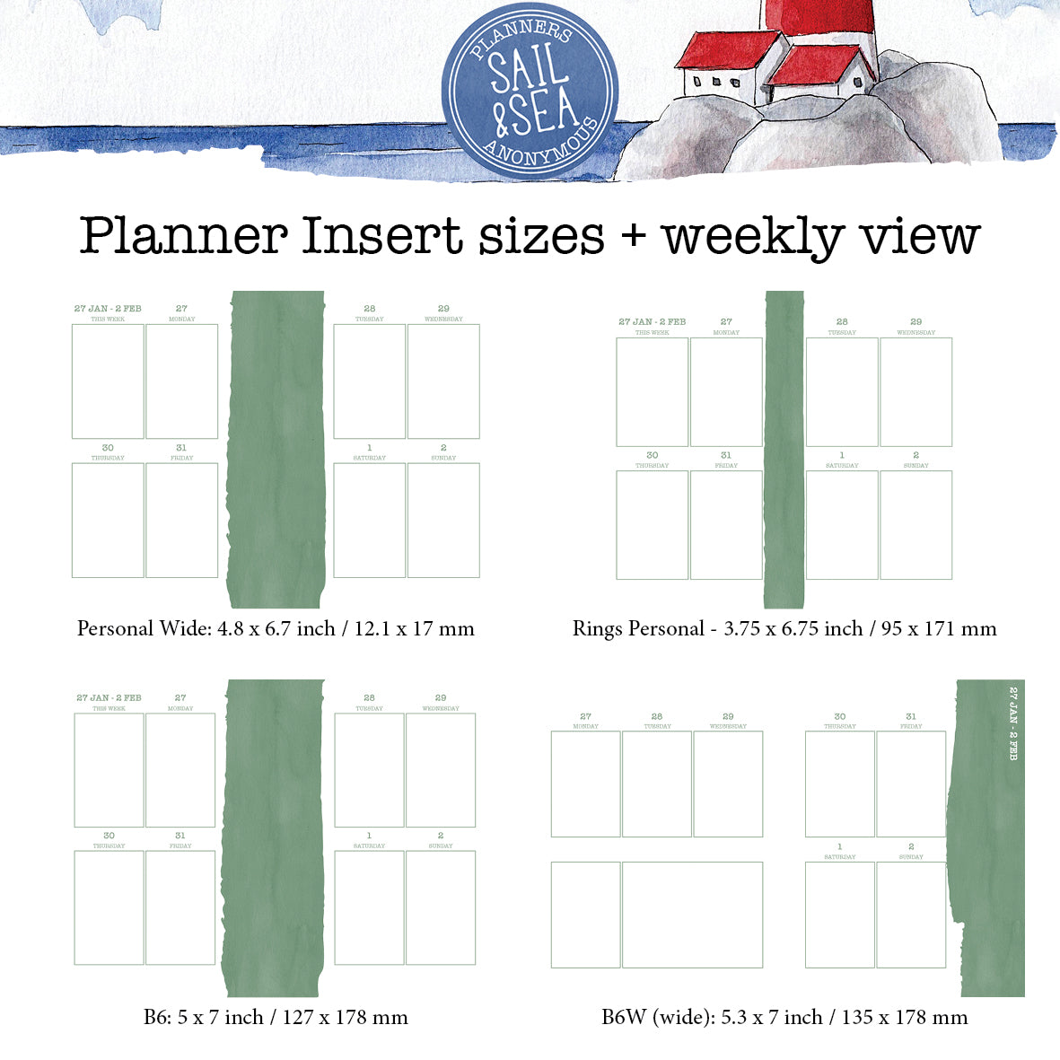 Sail and Sea Printable Inserts