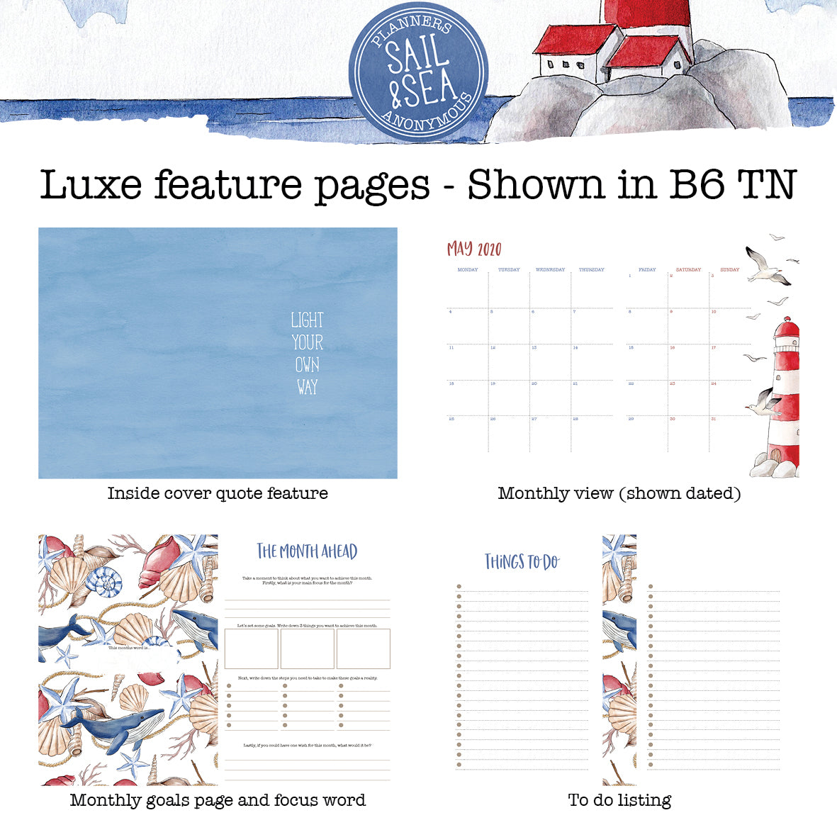 Sail and Sea Printable Inserts