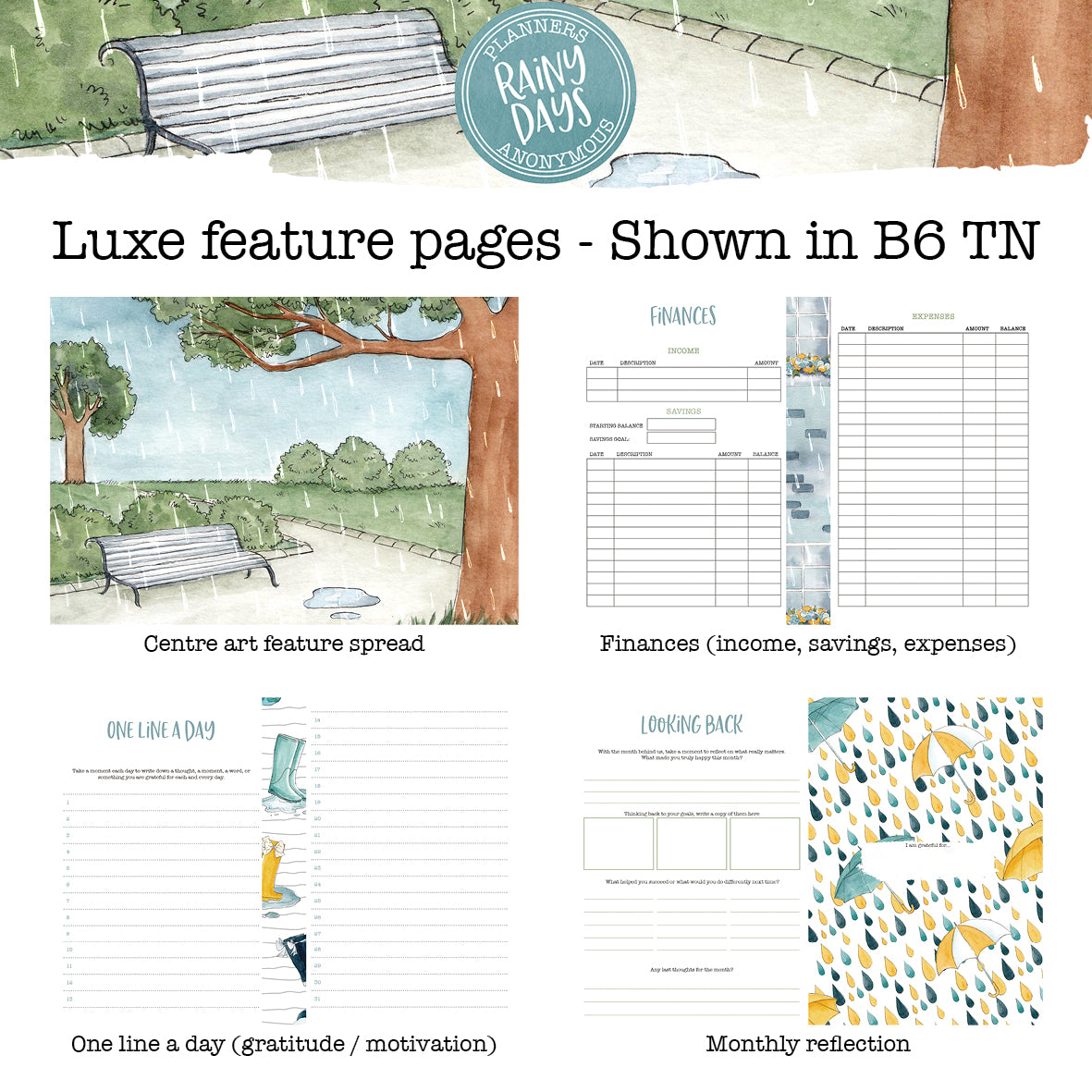 Rainy Days Printable Inserts