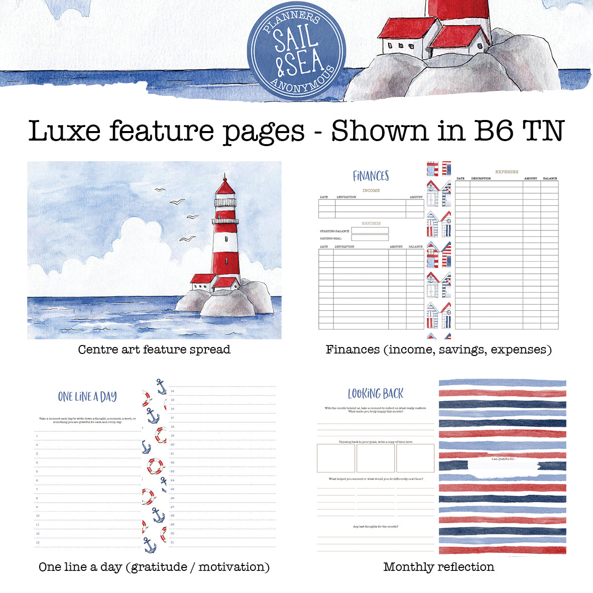 Sail and Sea Printable Inserts