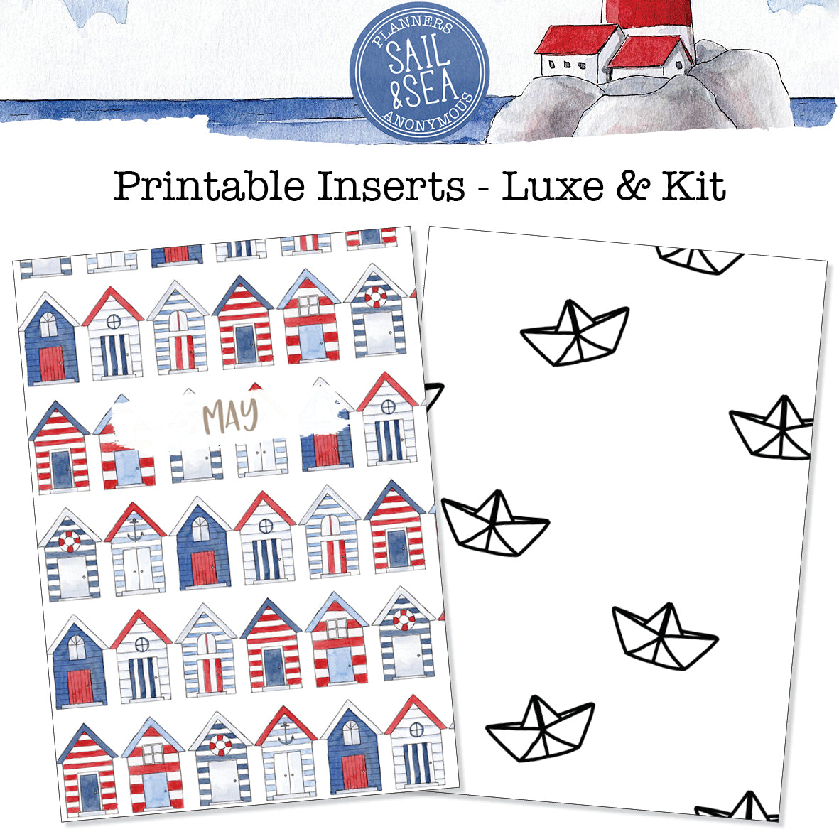 Sail and Sea Printable Inserts