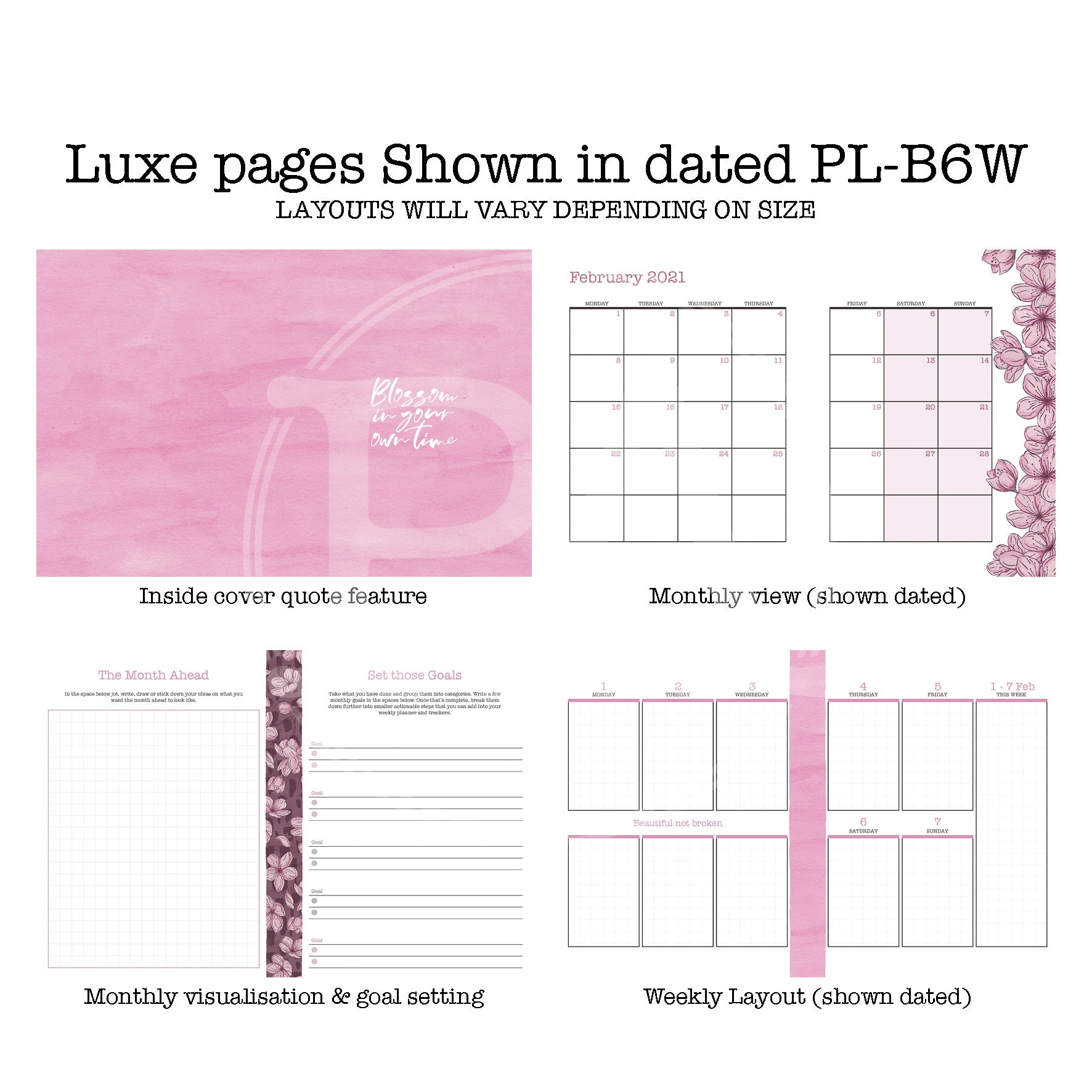 Sakura Printable Luxe Weekly Inserts