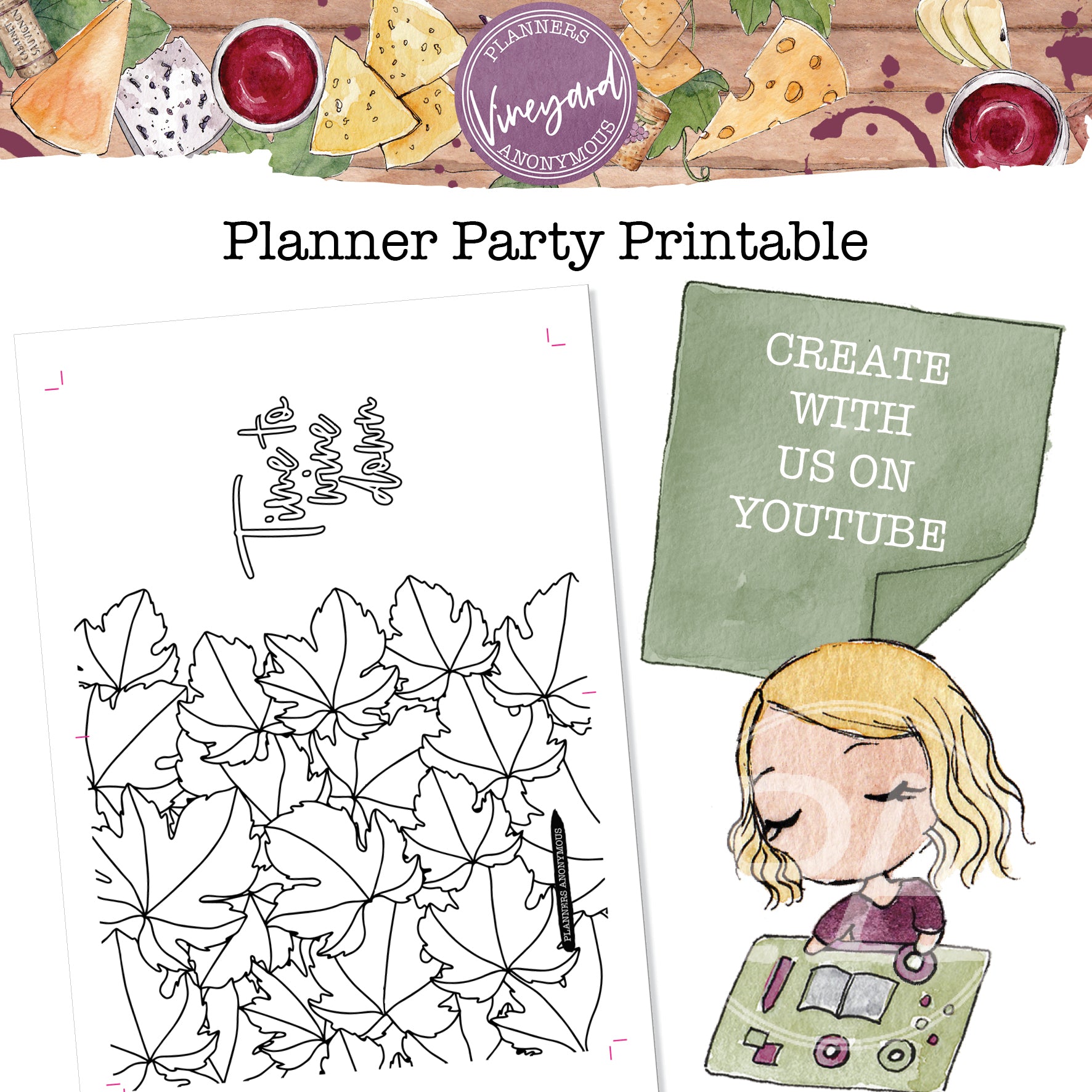 Vineyard Planner Party Printable