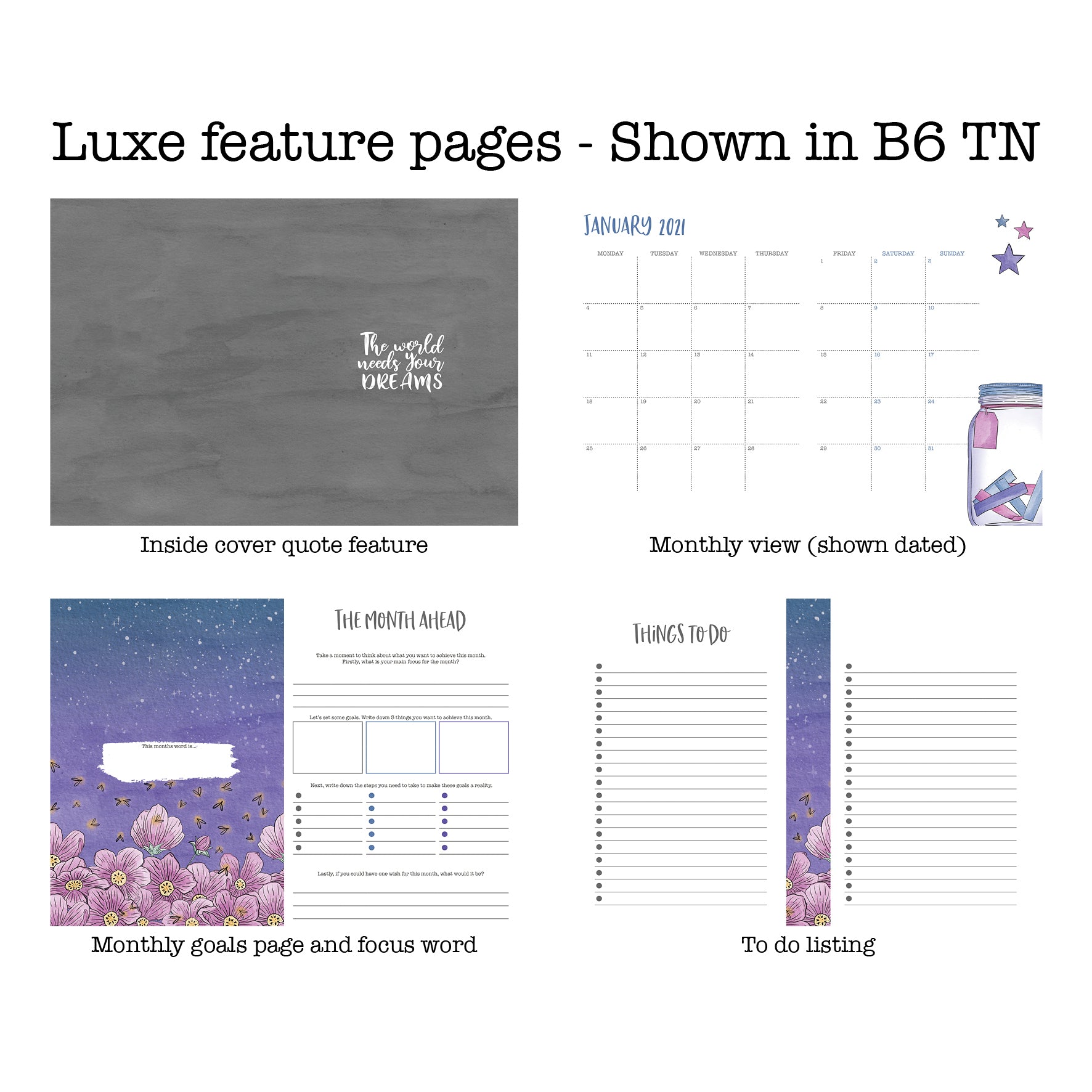 Under The Stars Printable Luxe Weekly Inserts