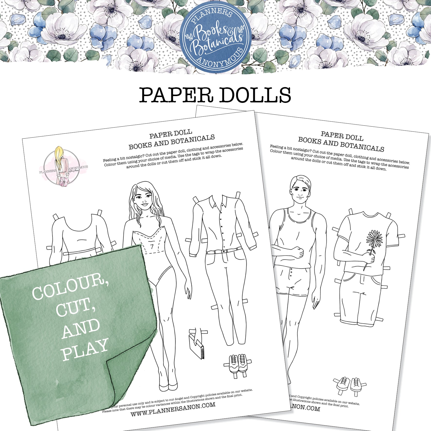 Books and Botanicals Paper Dolls