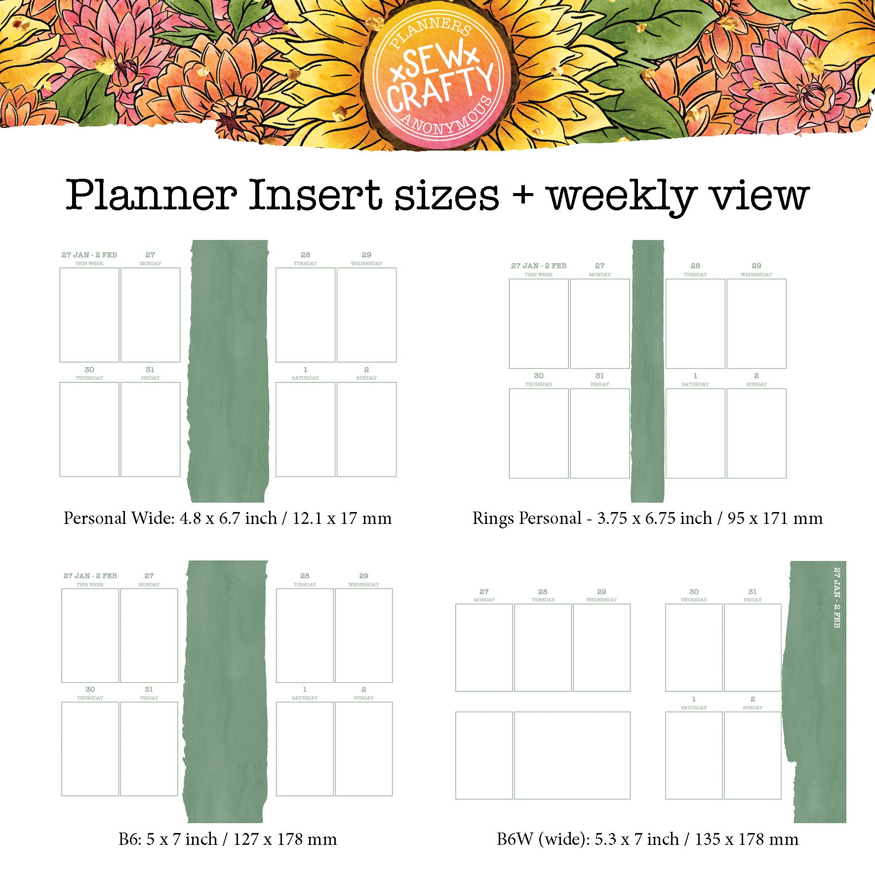 Sew Crafty - Printable Inserts - Luxe Weekly