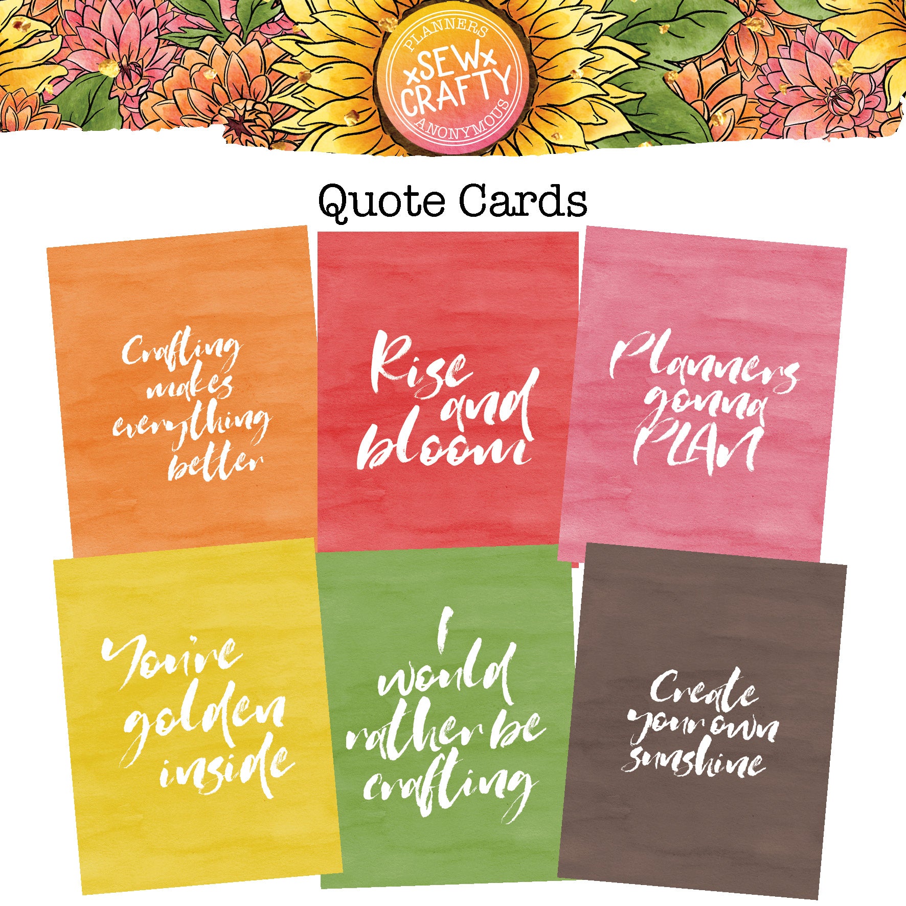 Sew Crafty Quote Cards
