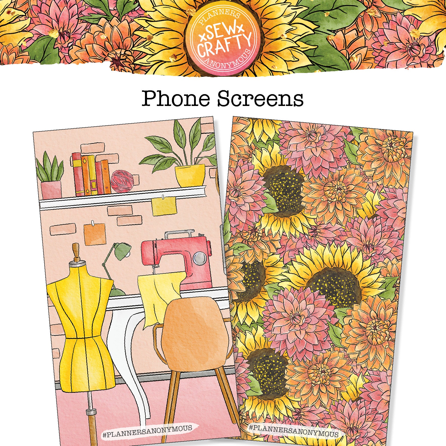 Sew Crafty Phone Background