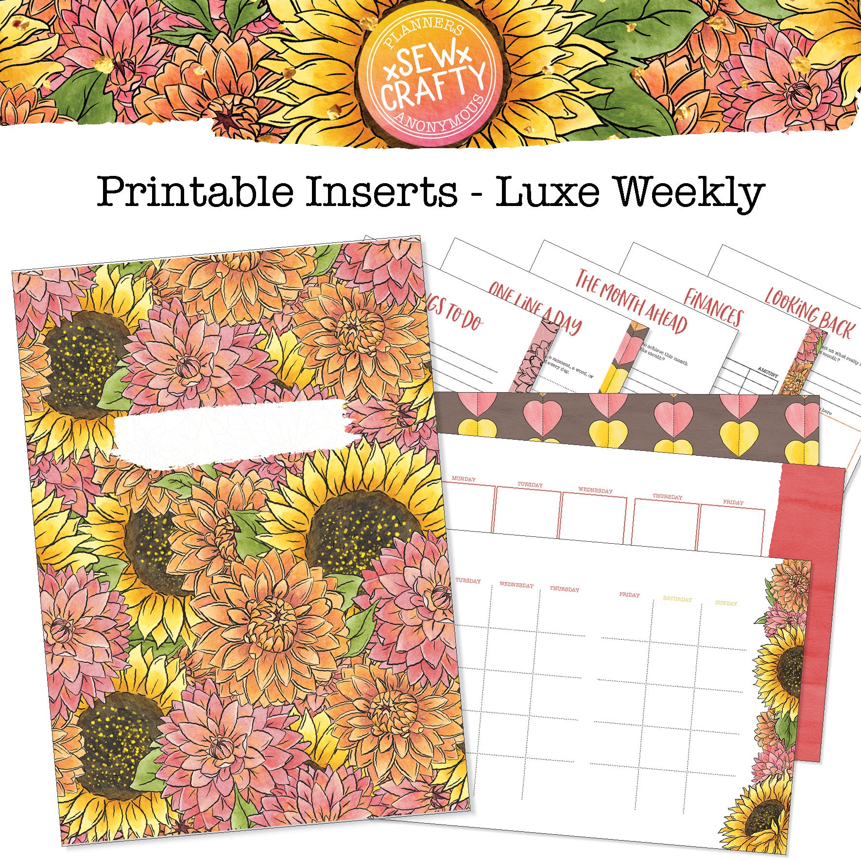 Sew Crafty - Printable Inserts - Luxe Weekly