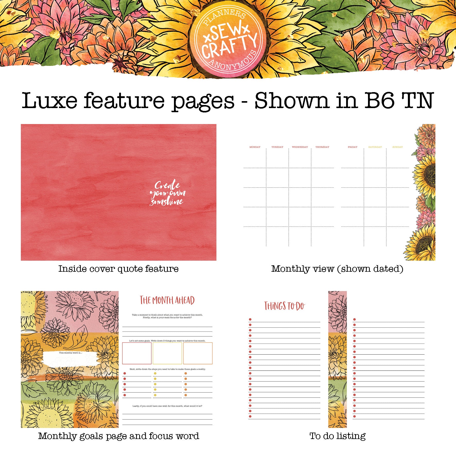 Sew Crafty - Printable Inserts - Luxe Weekly