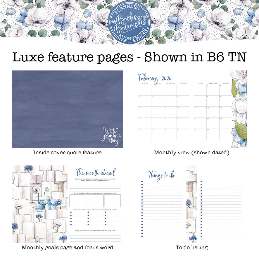 Books and Botanicals Printable Inserts