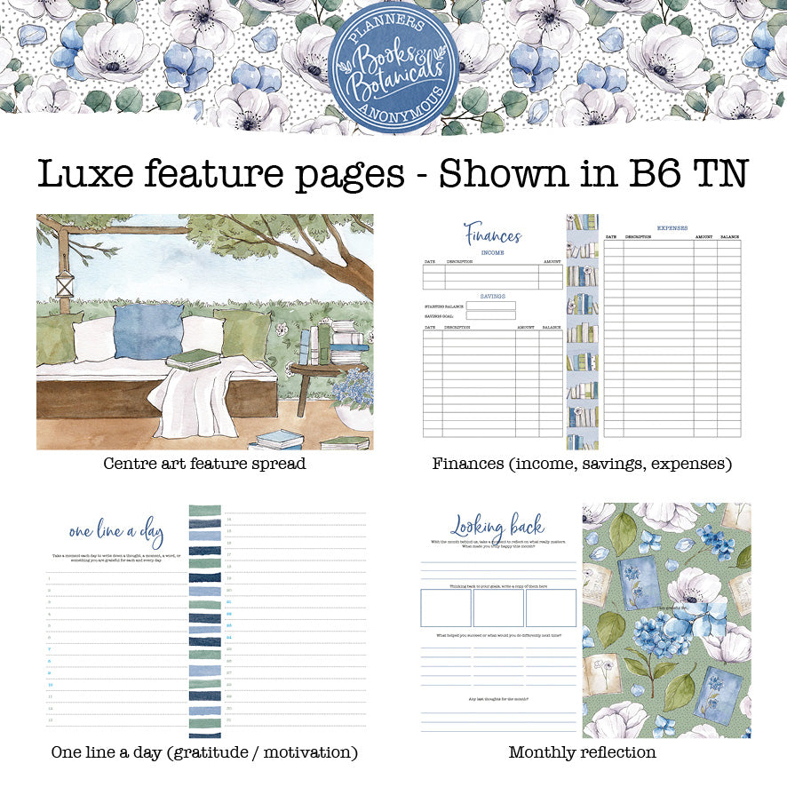Books and Botanicals Printable Inserts