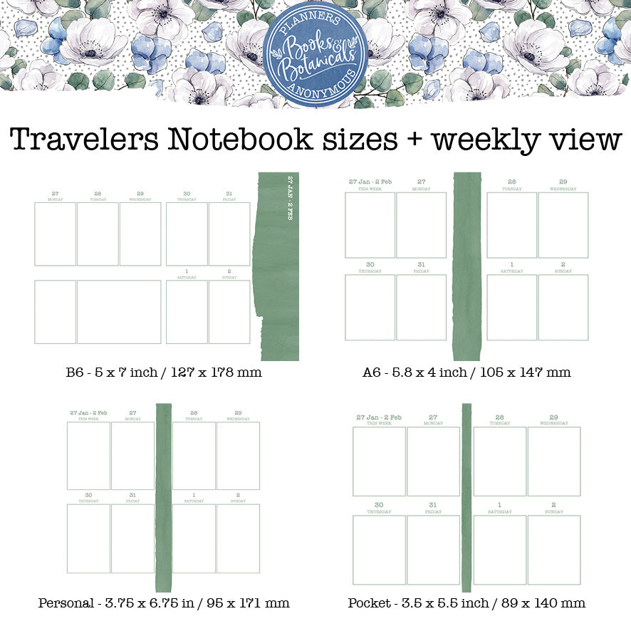 Books and Botanicals Printable Inserts