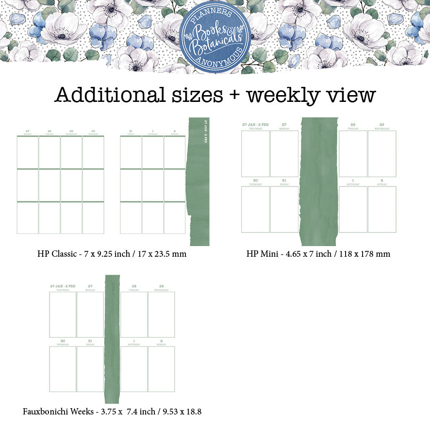 Books and Botanicals Printable Inserts