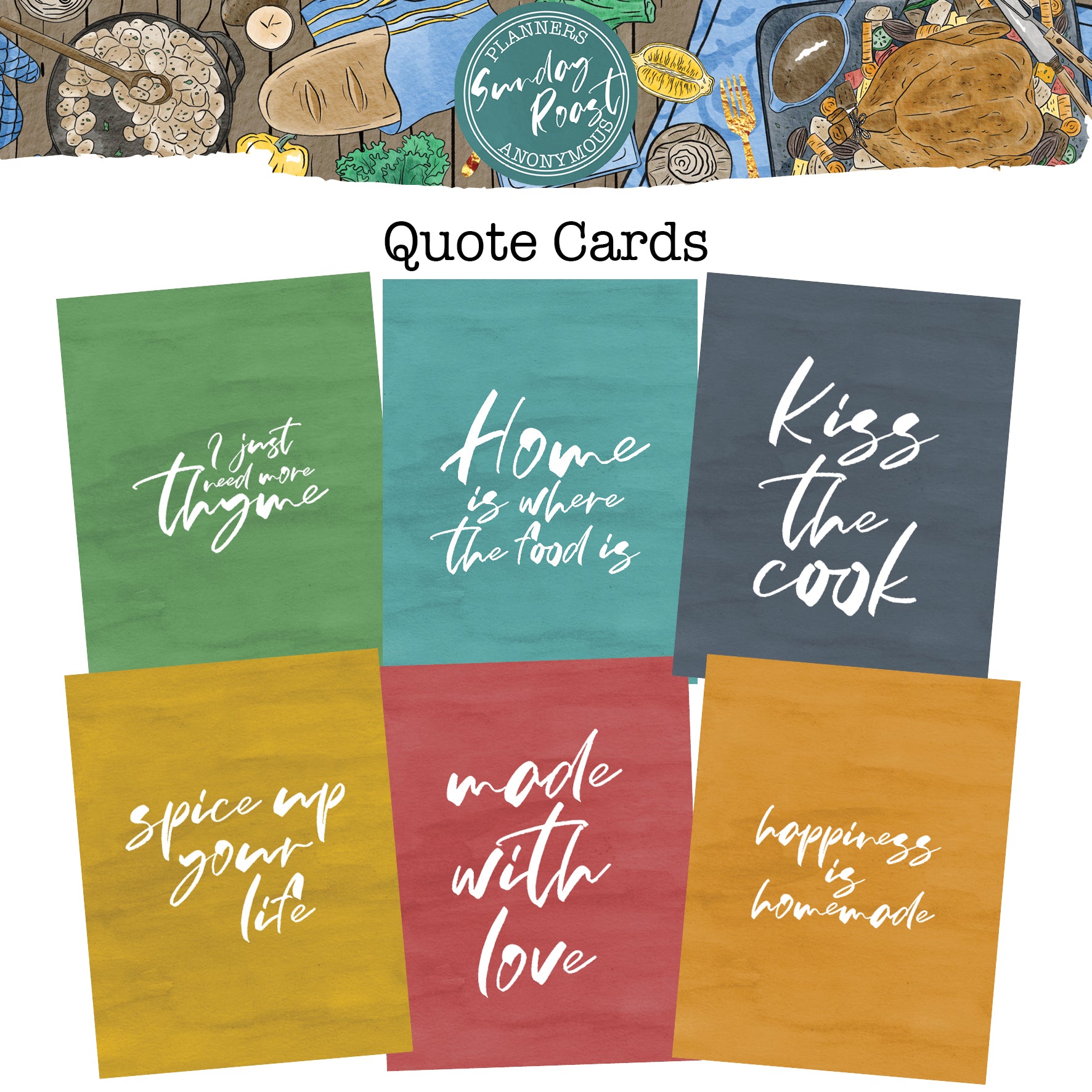 Sunday Roast Quote Cards