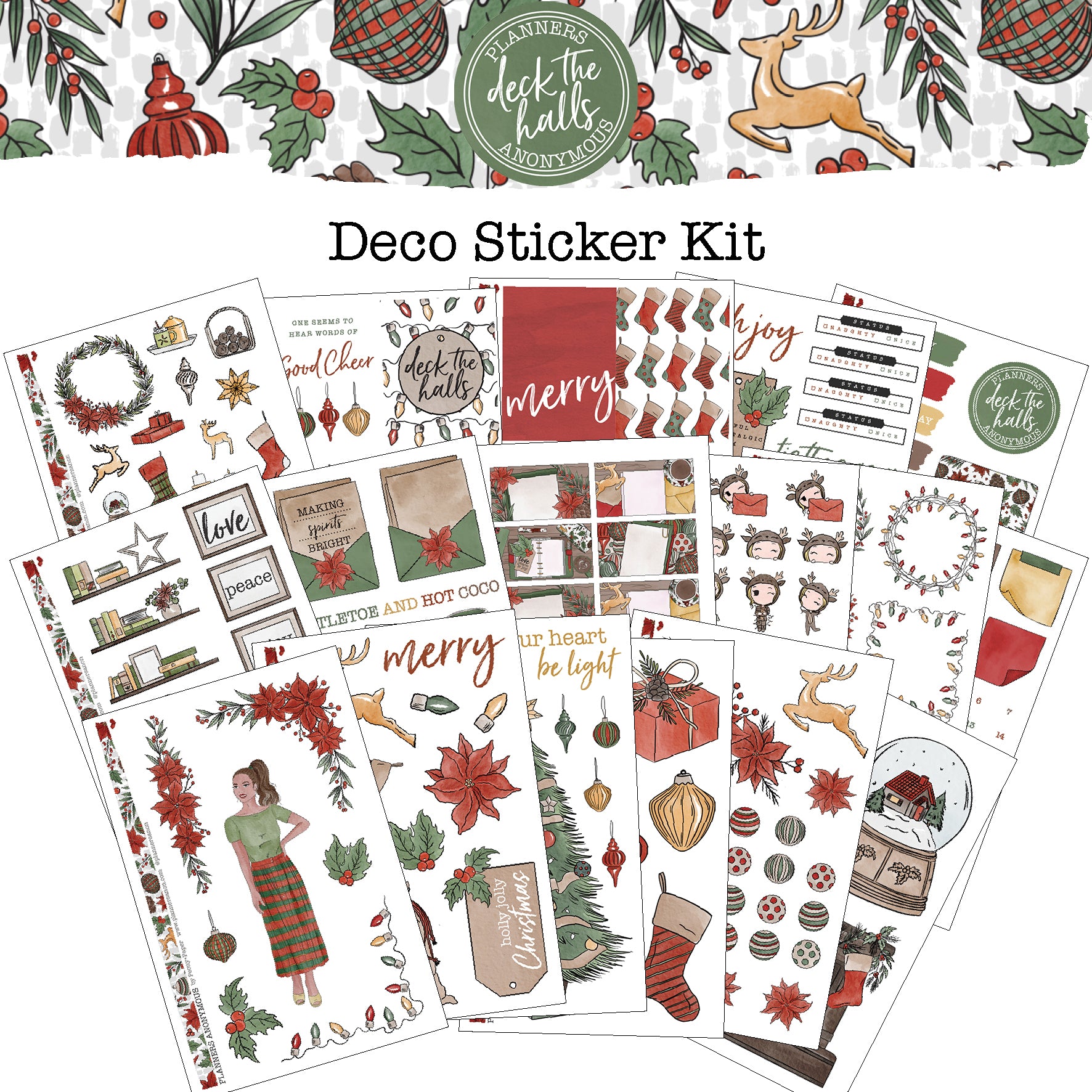 Deck the Halls Deco Printable Sticker Kit