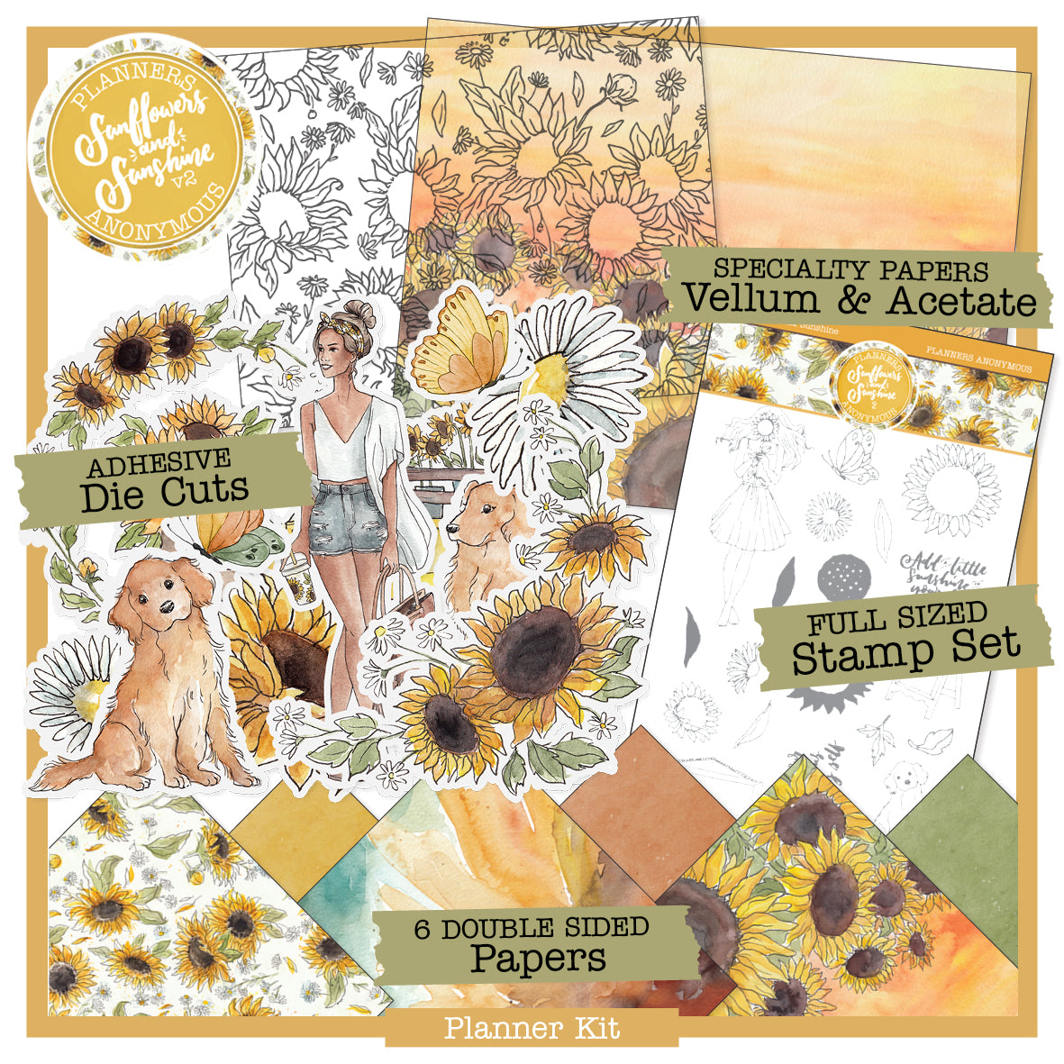 Sunflowers and Sunshine 2 Planner Kit