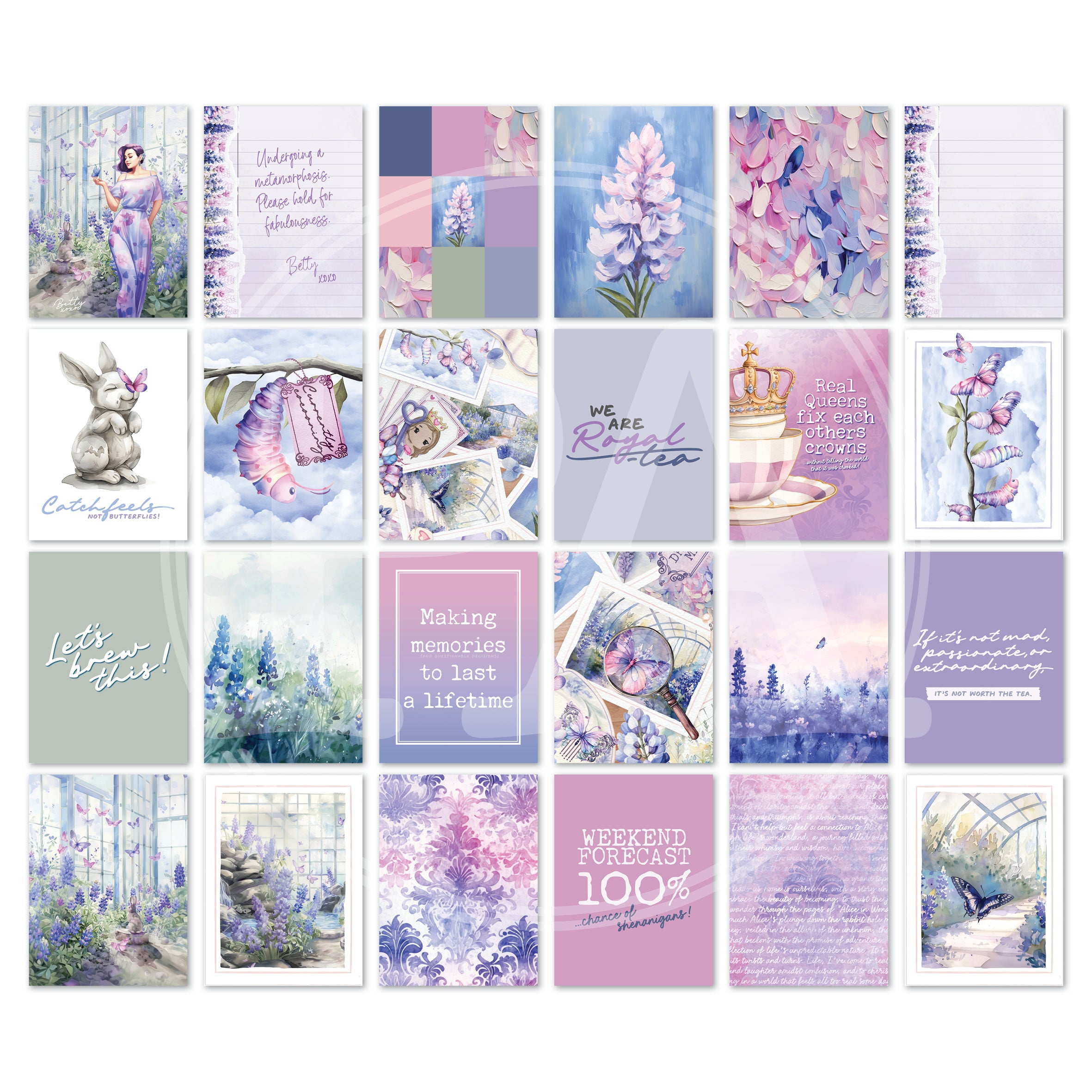 CH04: Butterfly Blooms Journal Card Printable