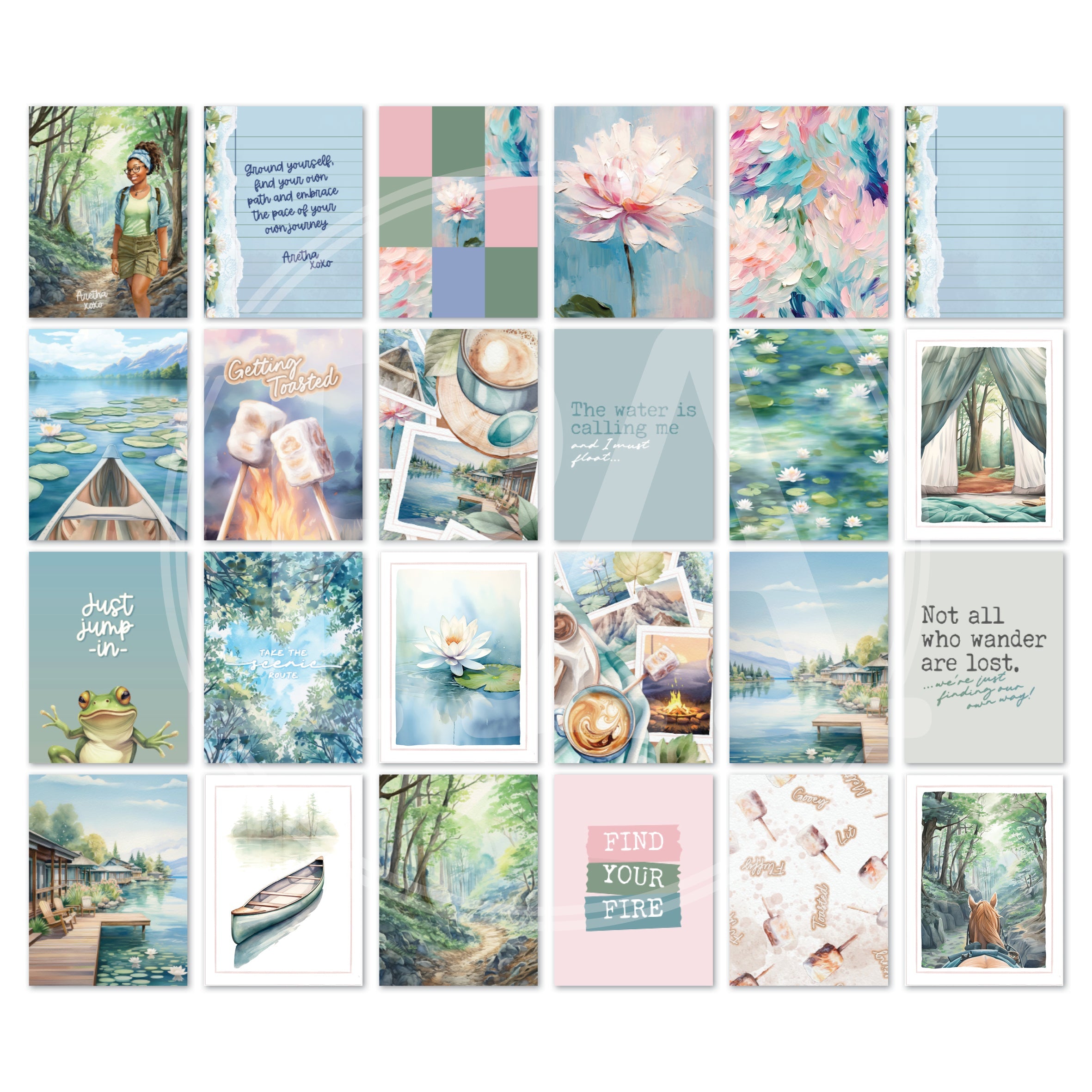CH06: Lakeside Reflections Journal Card Printable-(US)