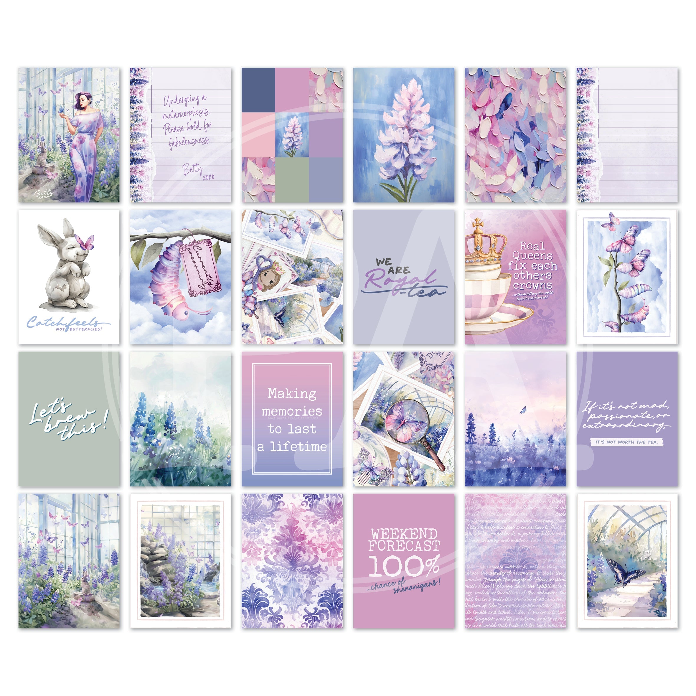 CH04: Butterfly Blooms Journal Card Printable-(US)