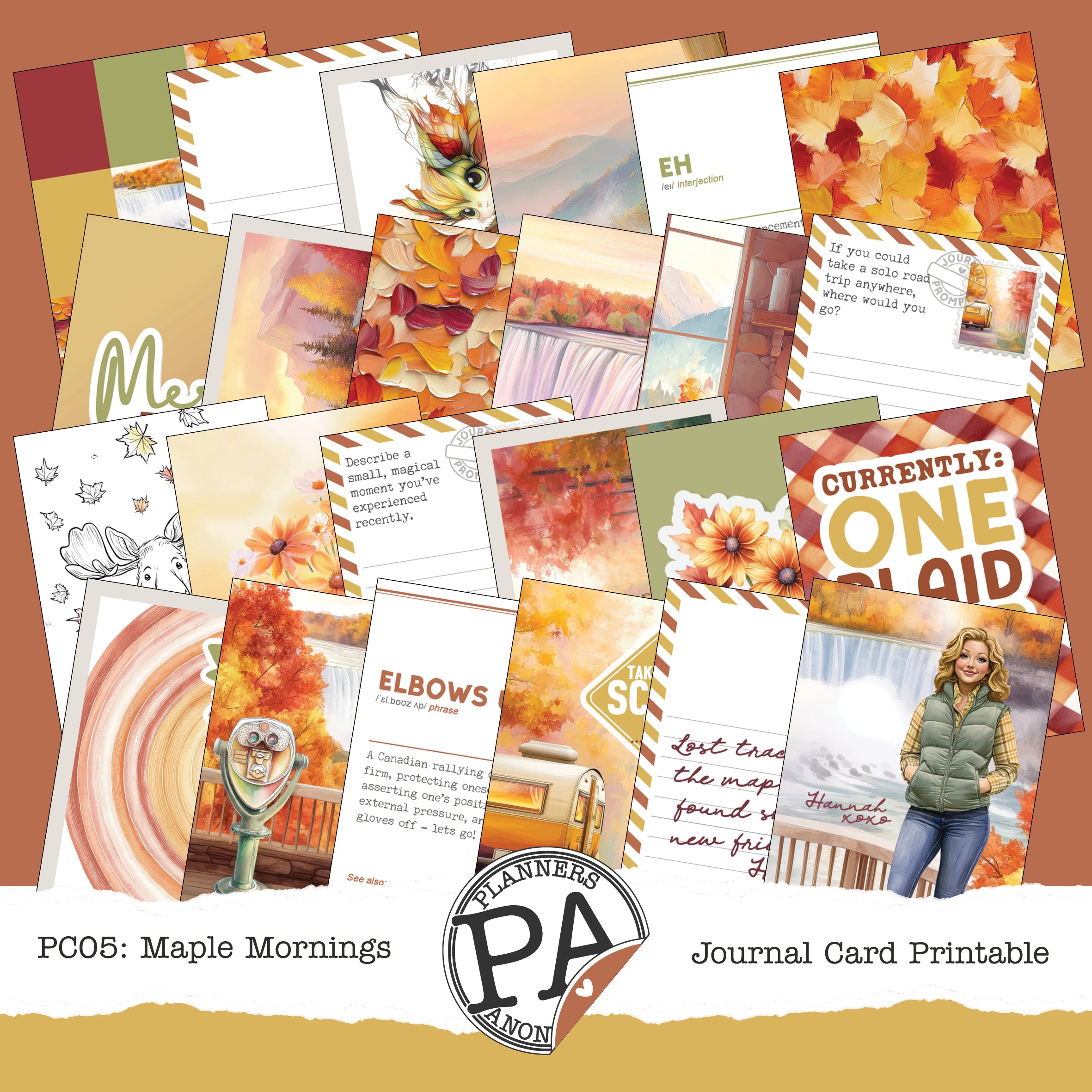 PC05: Maple Mornings Journal Card Printable-(US)