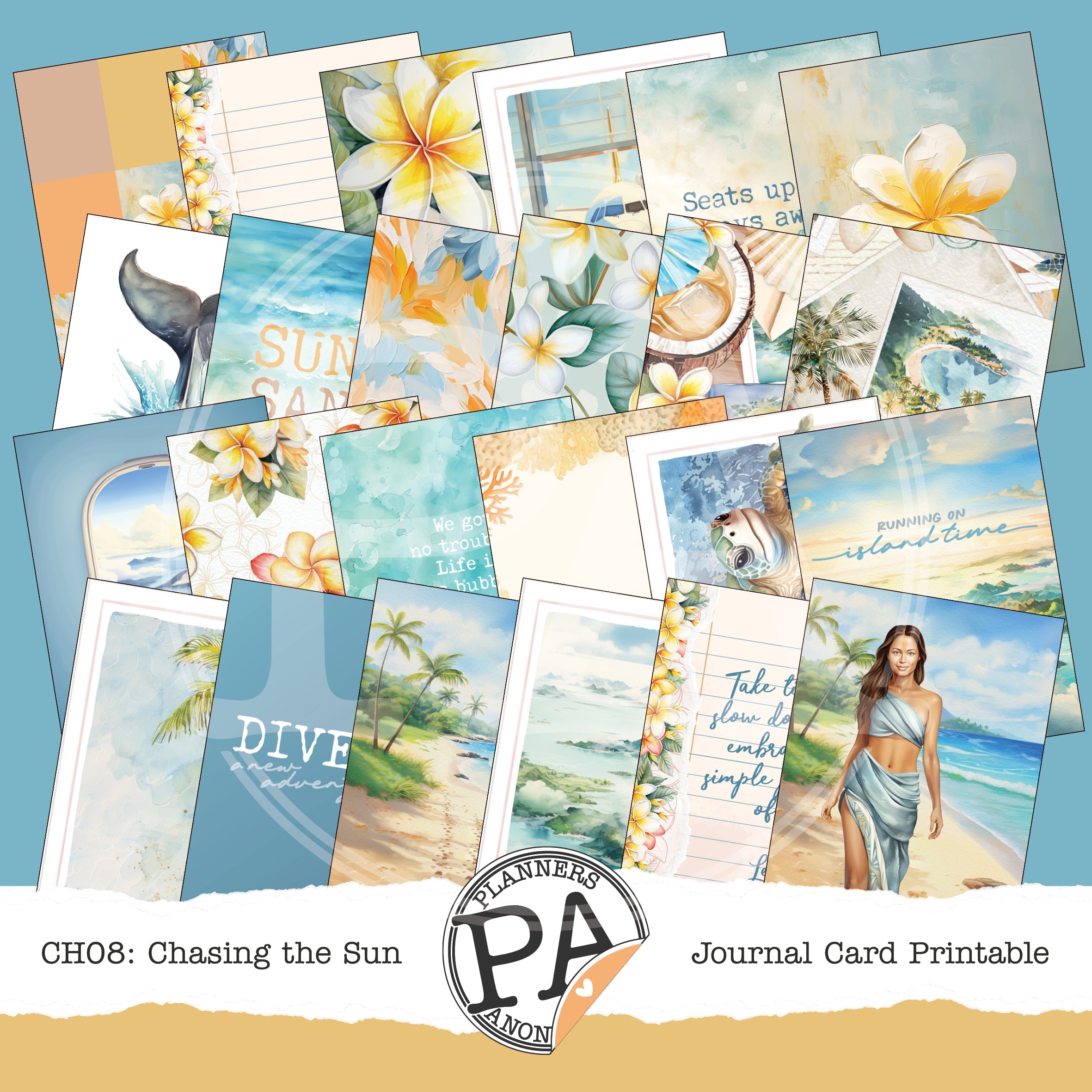 CH08: Chasing the Sun Journal Card Printable-(US)