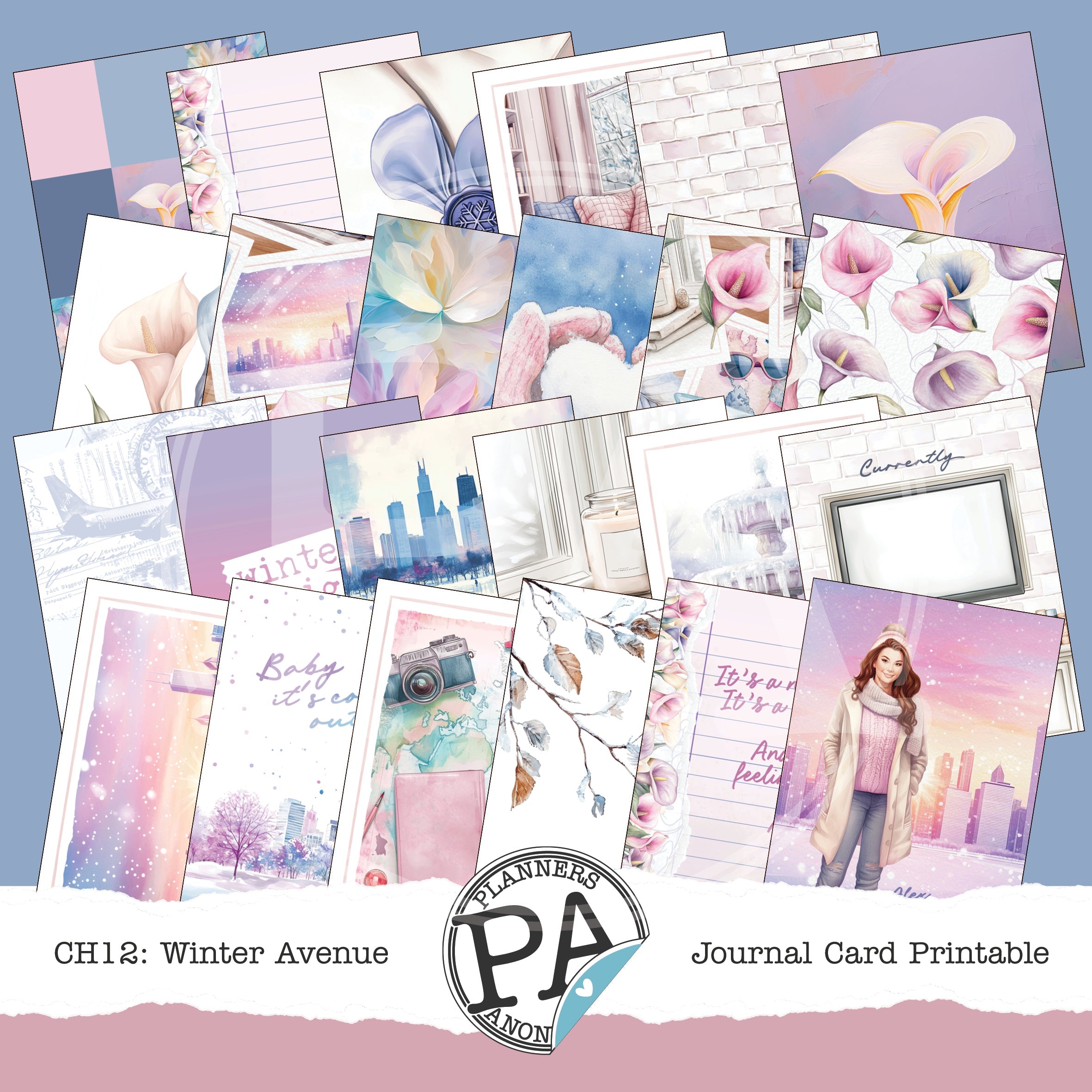 CH12: Winter Avenue Journal Card Printable-(US)
