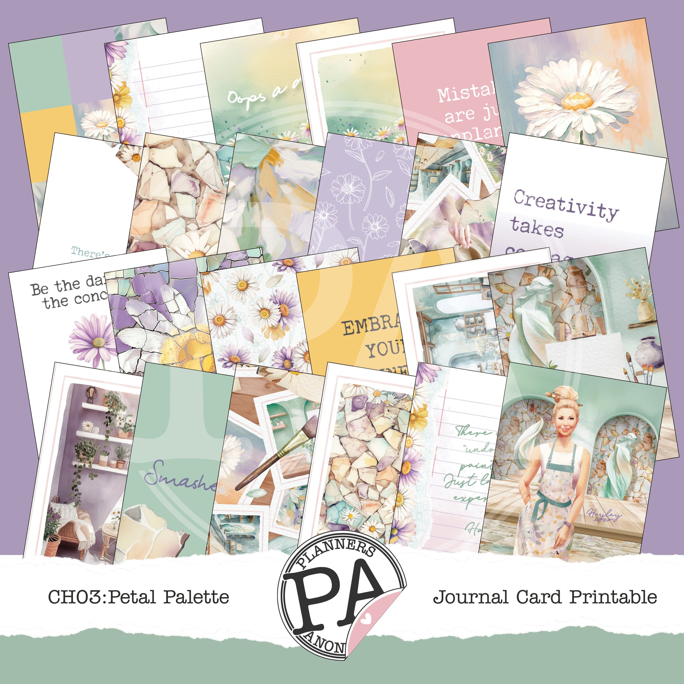 CH03: Petal Palette Journal Card Printable-(US)
