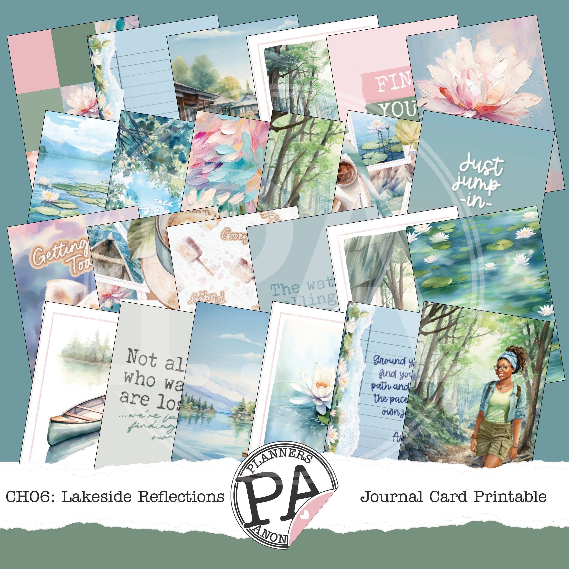 CH06: Lakeside Reflections Journal Card Printable-(US)