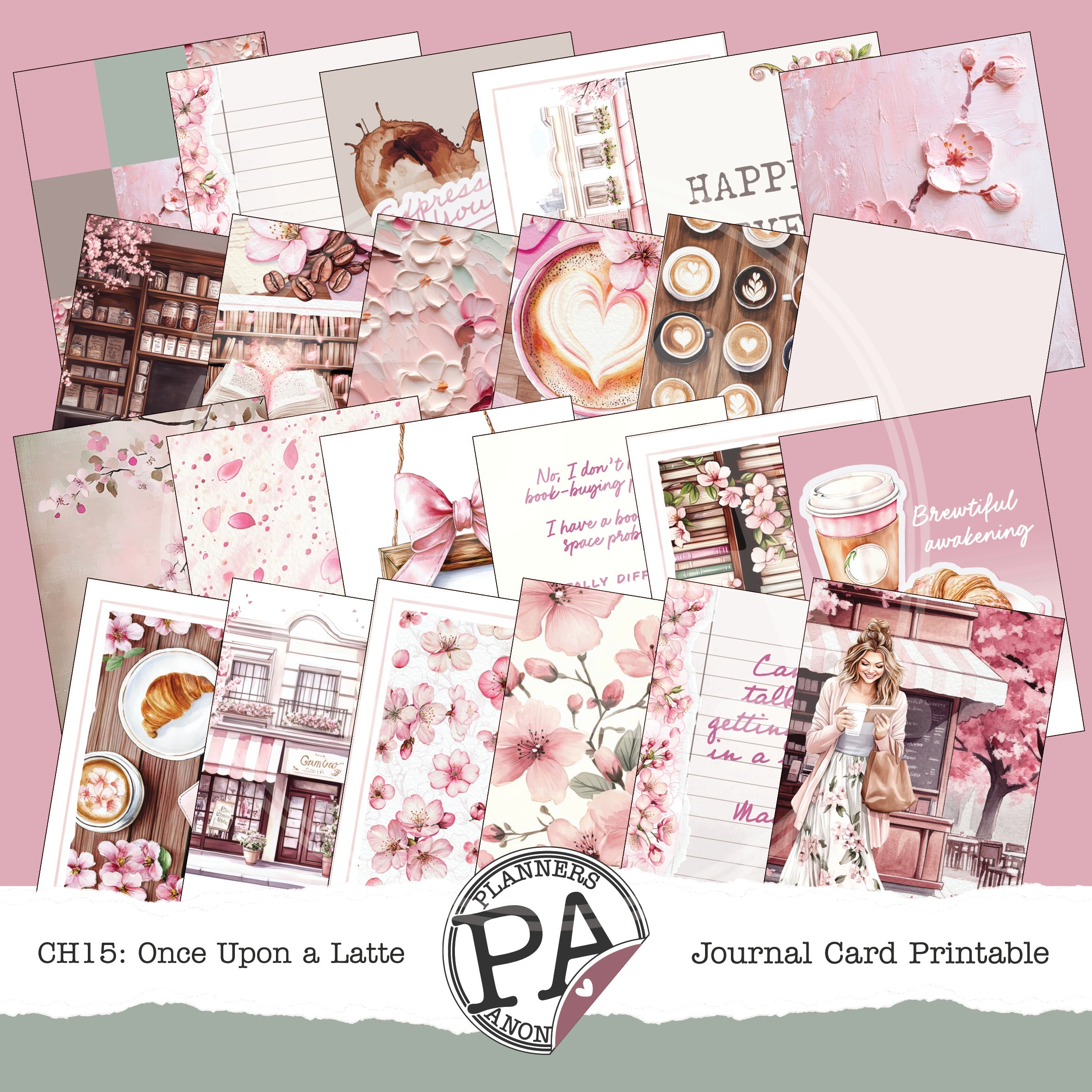 CH15: Once Upon a Latte Journal Card Printable-(US)